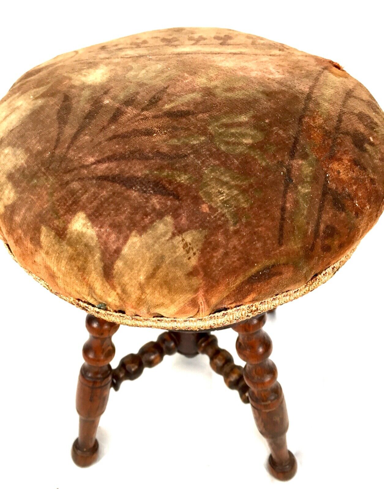 Antique Miniature 19th Century Wooden Oak Apprentice Piano Stool / Seat / c.1850