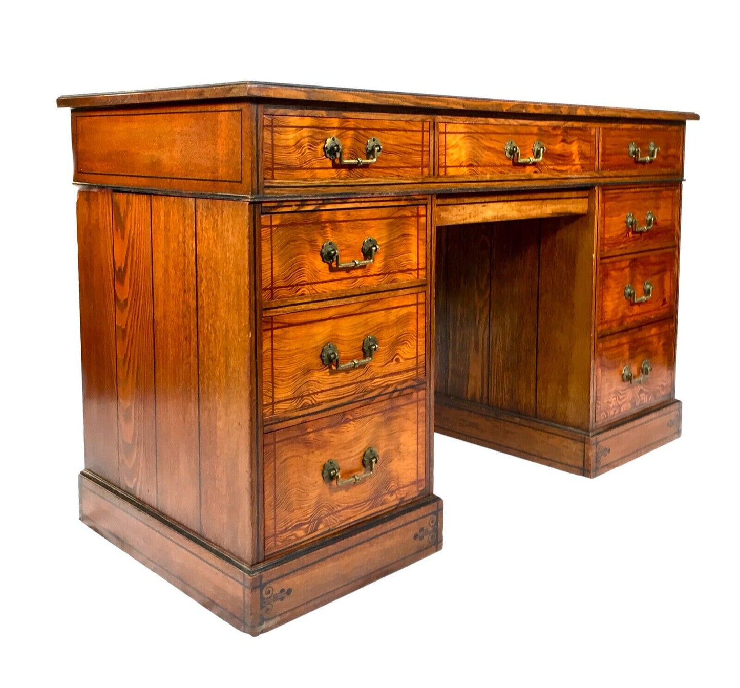 Antique Victorian Pedestal Desk by Gillows Of Lancaster Aesthetic Movement c1890