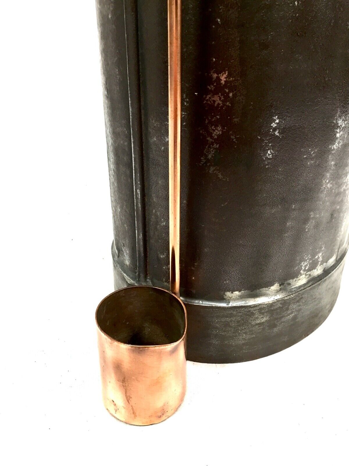 Antique Tin & Brass Cream Can with Copper Ladle / Dairy Farm / Country Kitchen