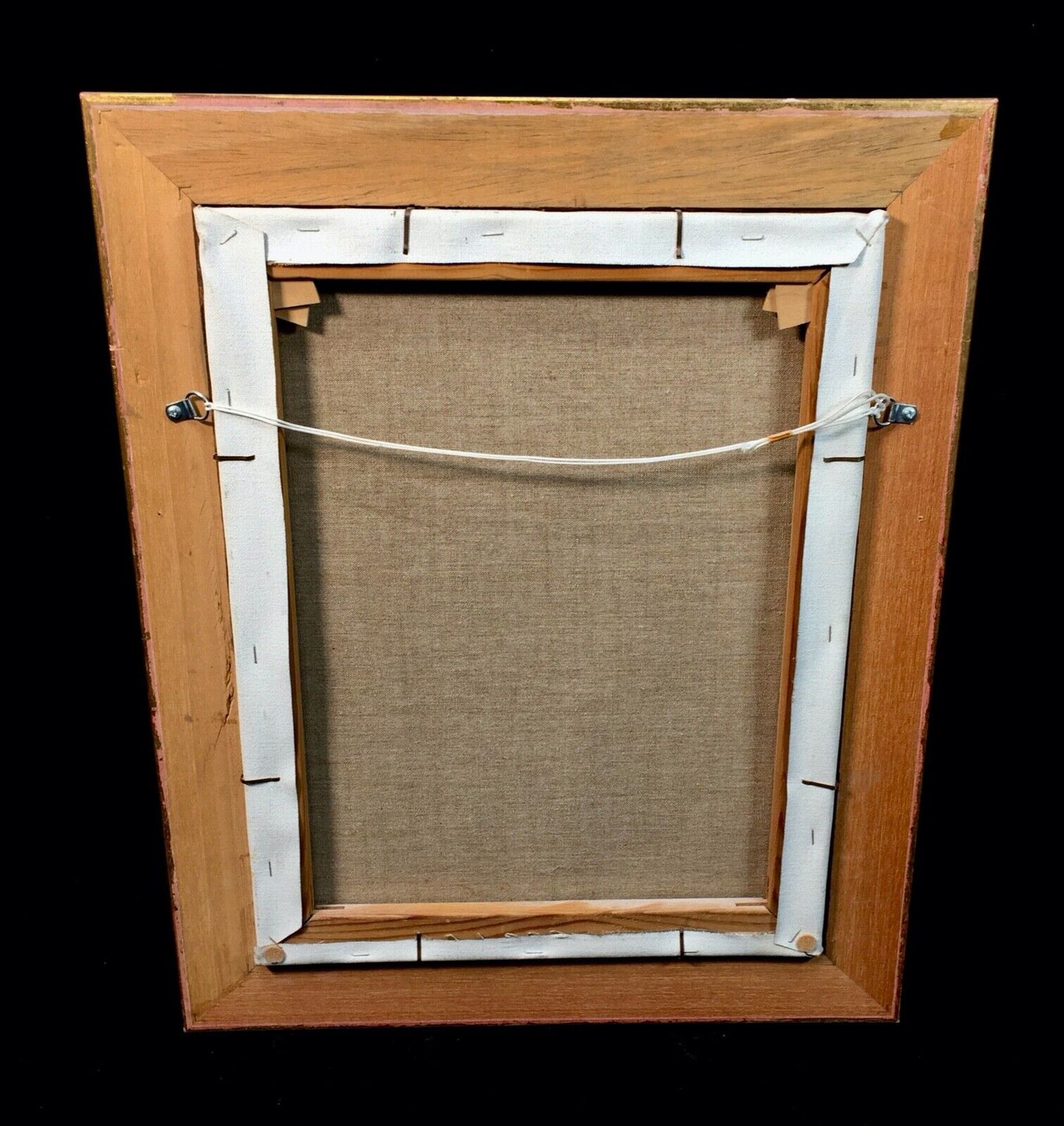 Vintage Framed Cavalier King Charles Spaniel Dog Oil Painting on Canvas