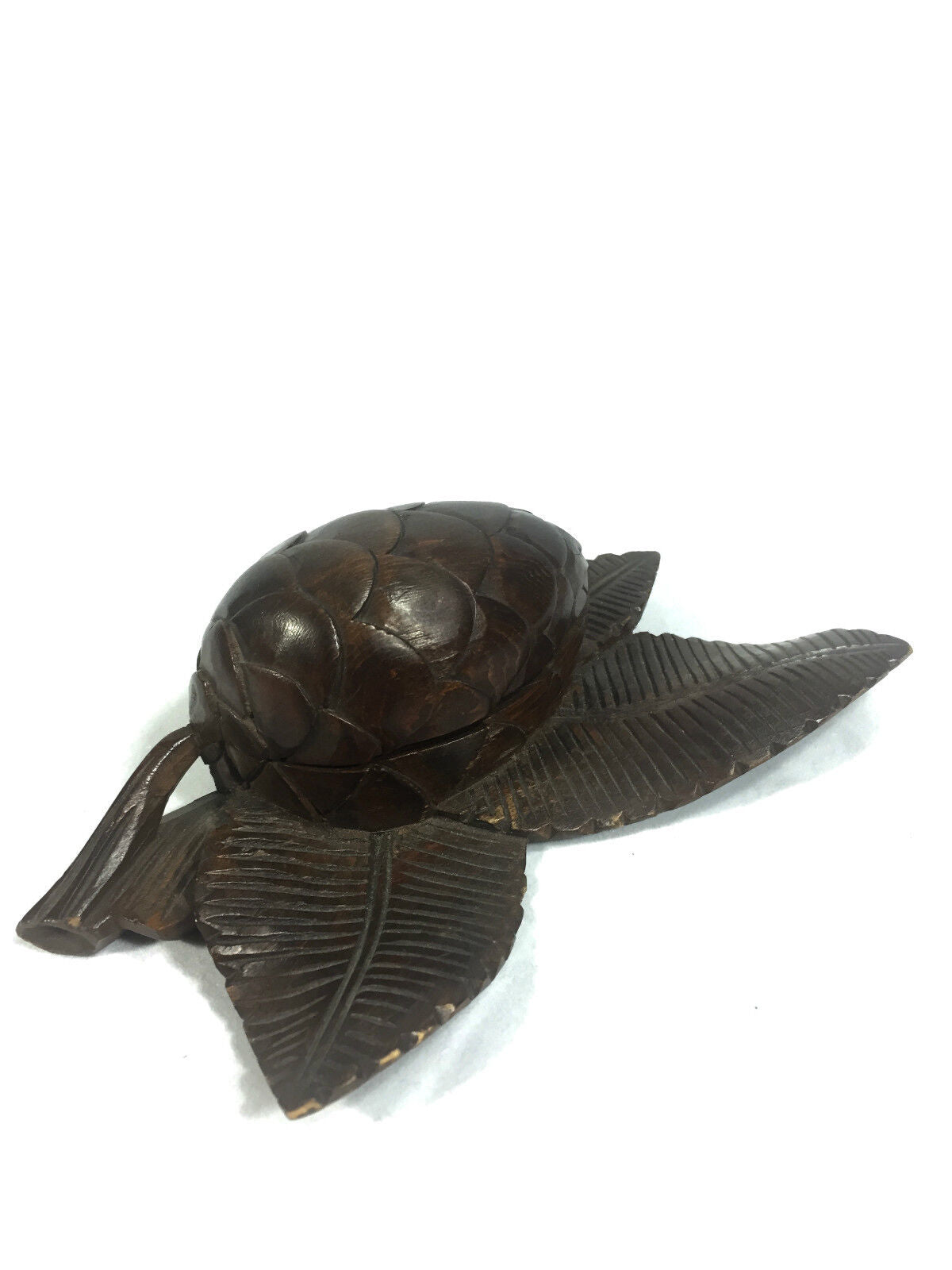 Black Forest Hand Carved Inkwell / Acorn Design / Unusual Design