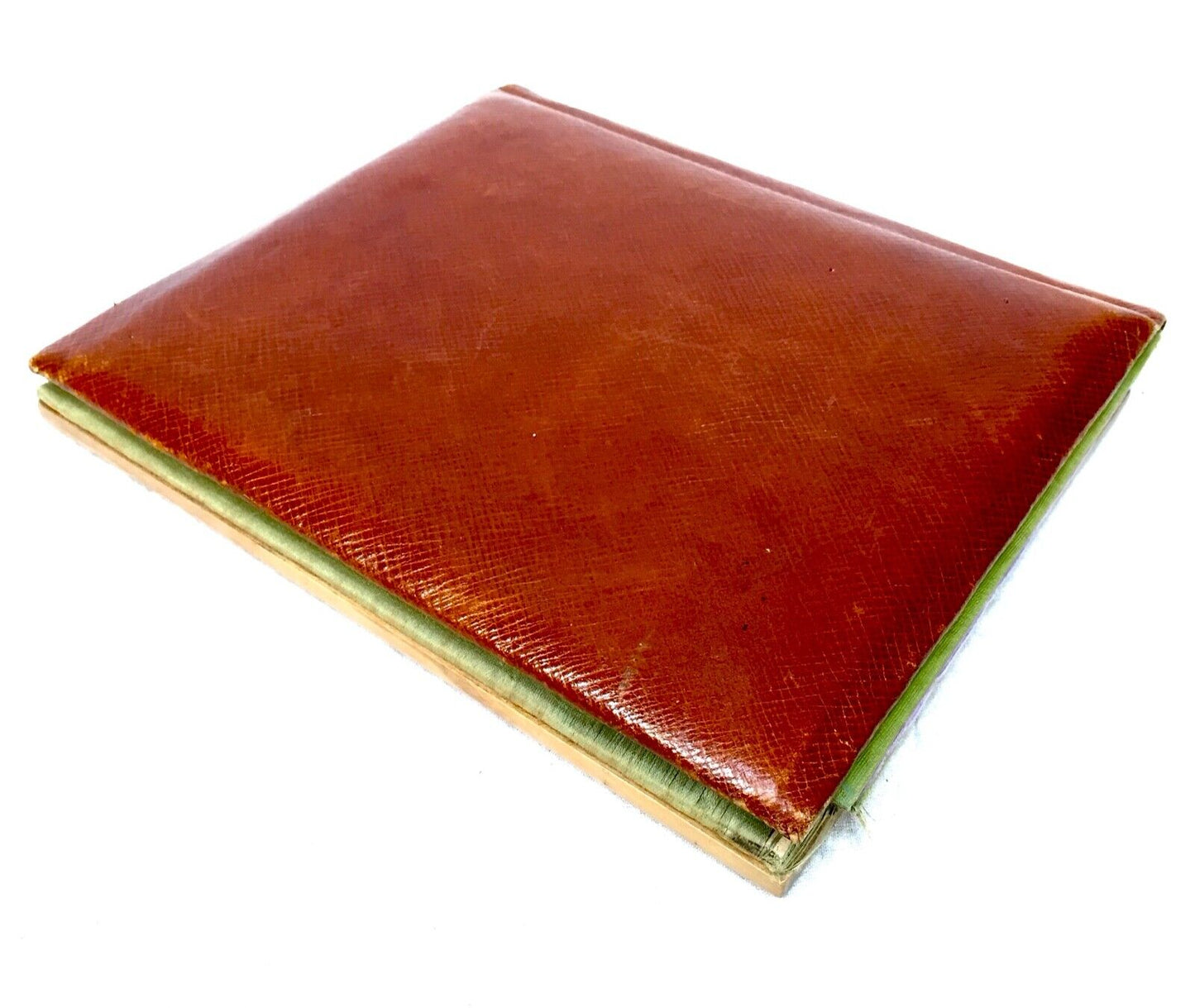 Antique Wooden & Leather Covered Blotter / Notepad Holder c.1900