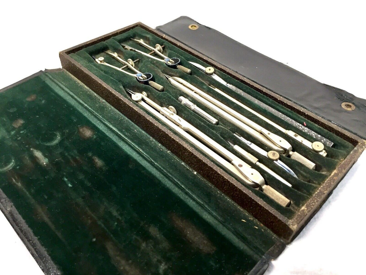 Antique Cased Draughtsman's Architect Drawing Set / Complete / Vintage