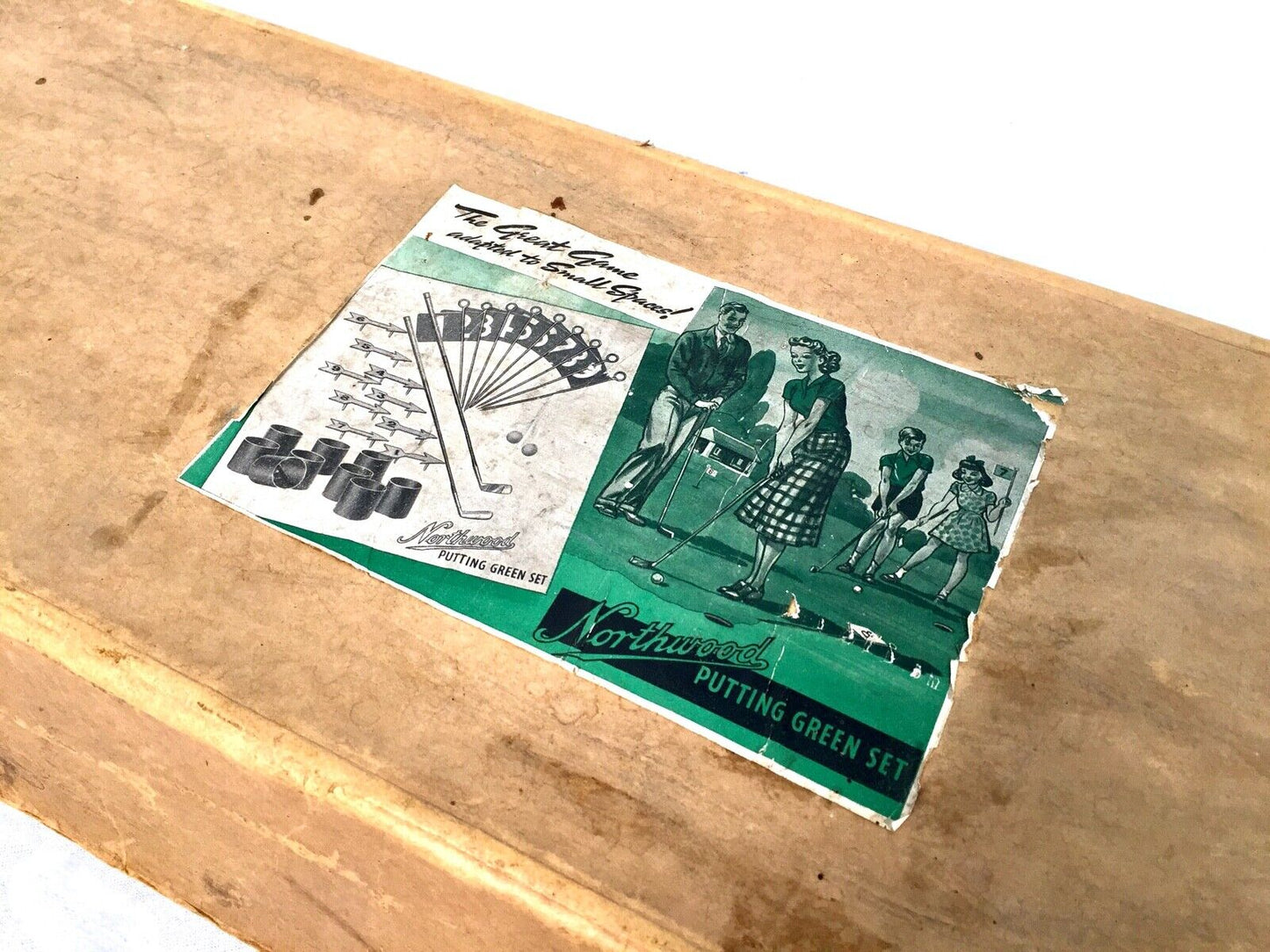 Antique 1950s Northwood Garden Golf Putting Green Game / Set in Original Box
