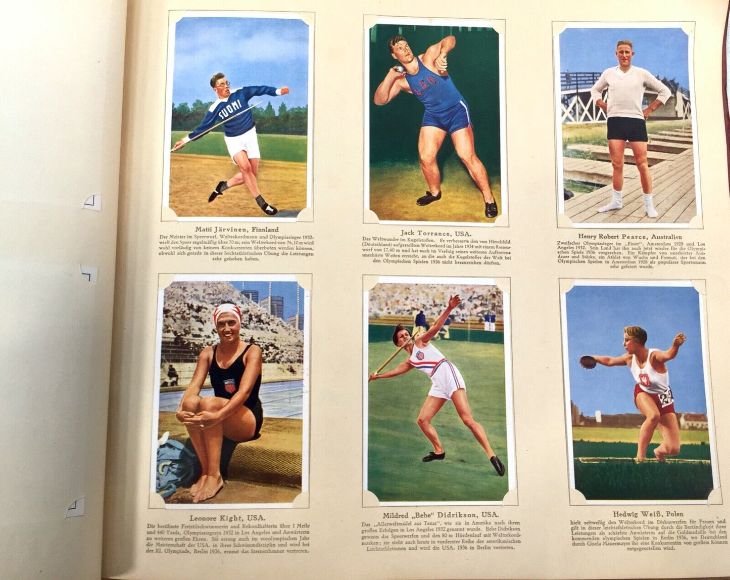 Antique German 1936 Olympics Cigarette Card Book / Magazine Sporting Memorabilia