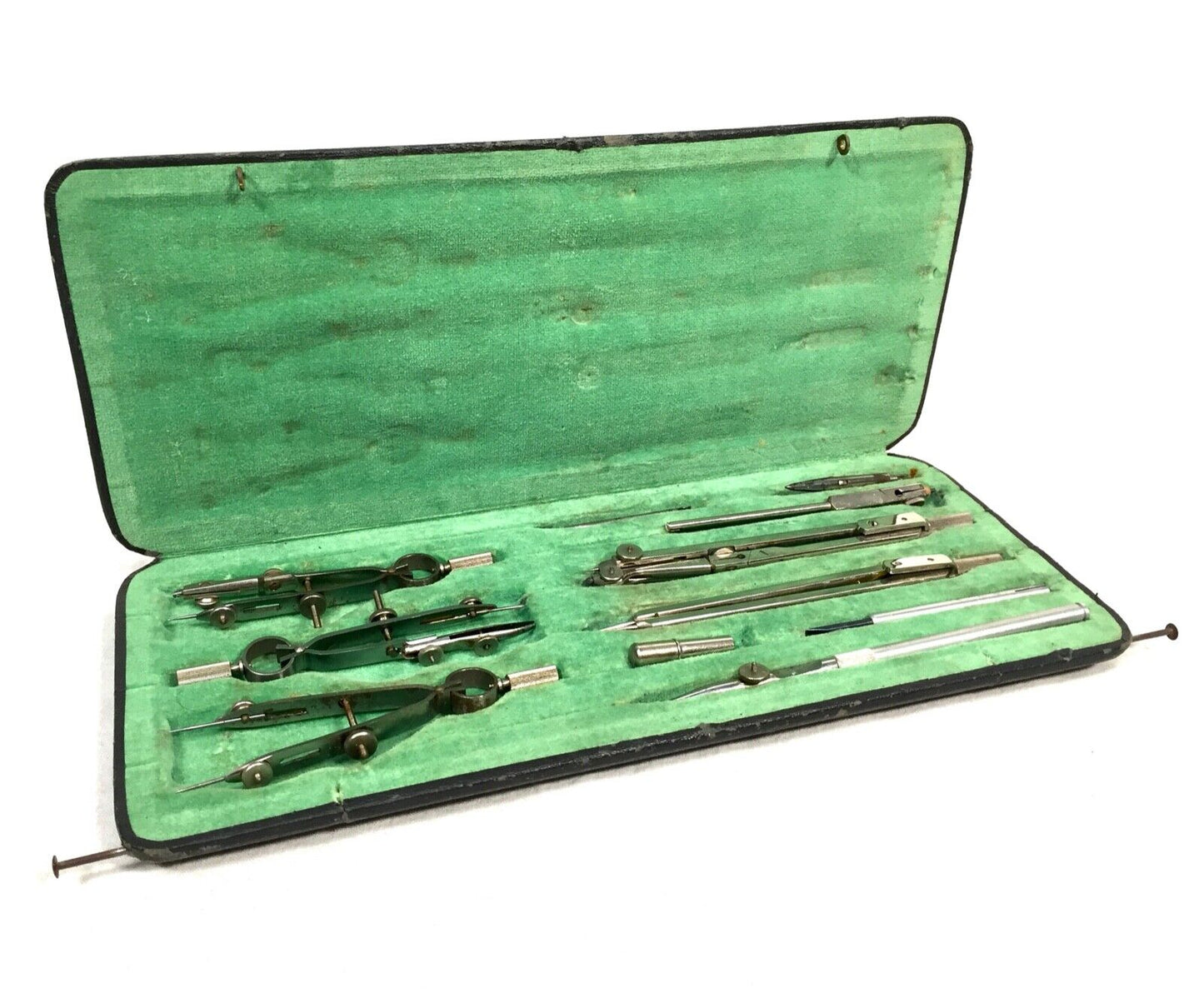 Antique Cased Draughtsman's Set / Technical Architects Drawing Instrument / Pair