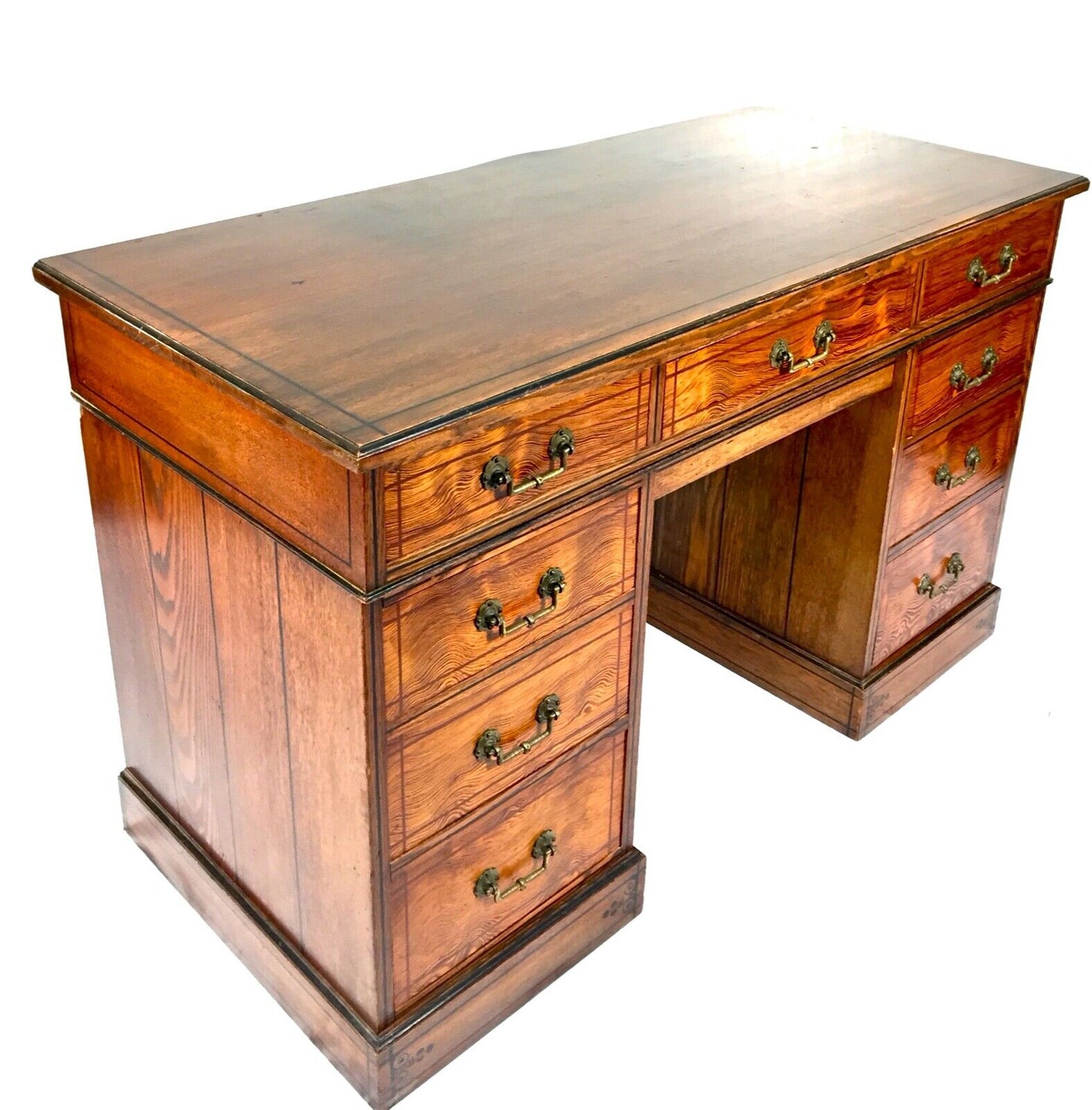 Antique Victorian Pedestal Desk by Gillows Of Lancaster Aesthetic Movement c1890