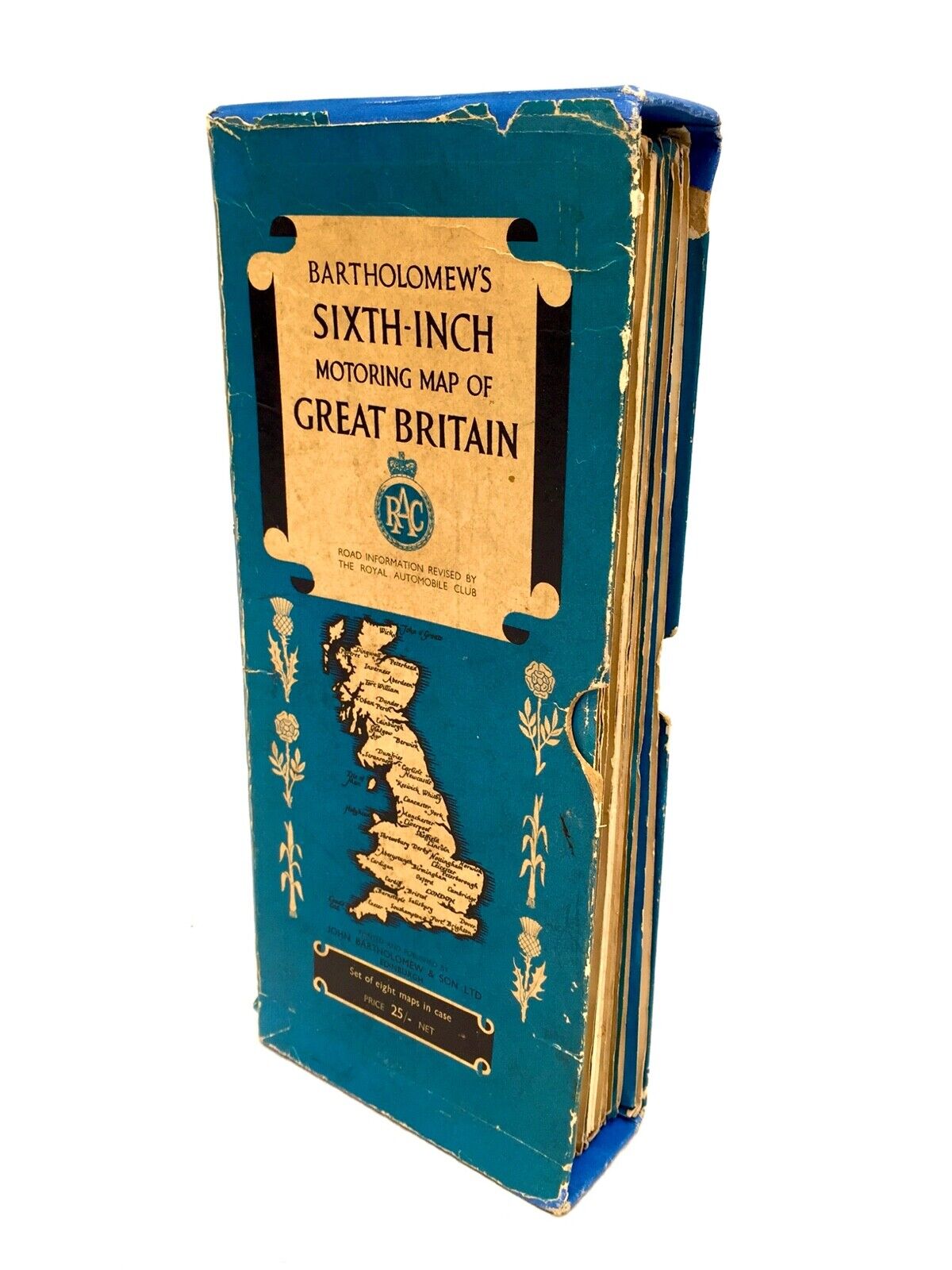 Vintage Complete Set of Bartholomew's 6 Inch Motoring Maps in Original Case