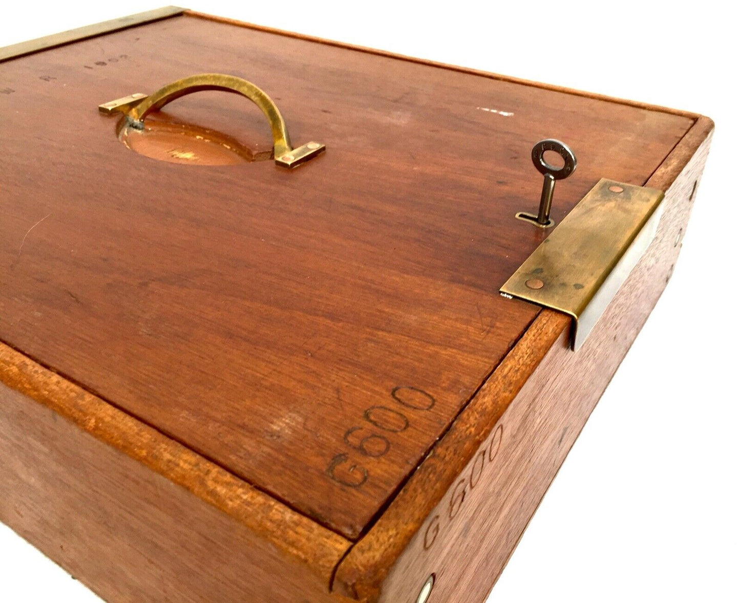 Antique Great Western Railway GWR Ticket Officers Desktop Cash Box / Cabinet
