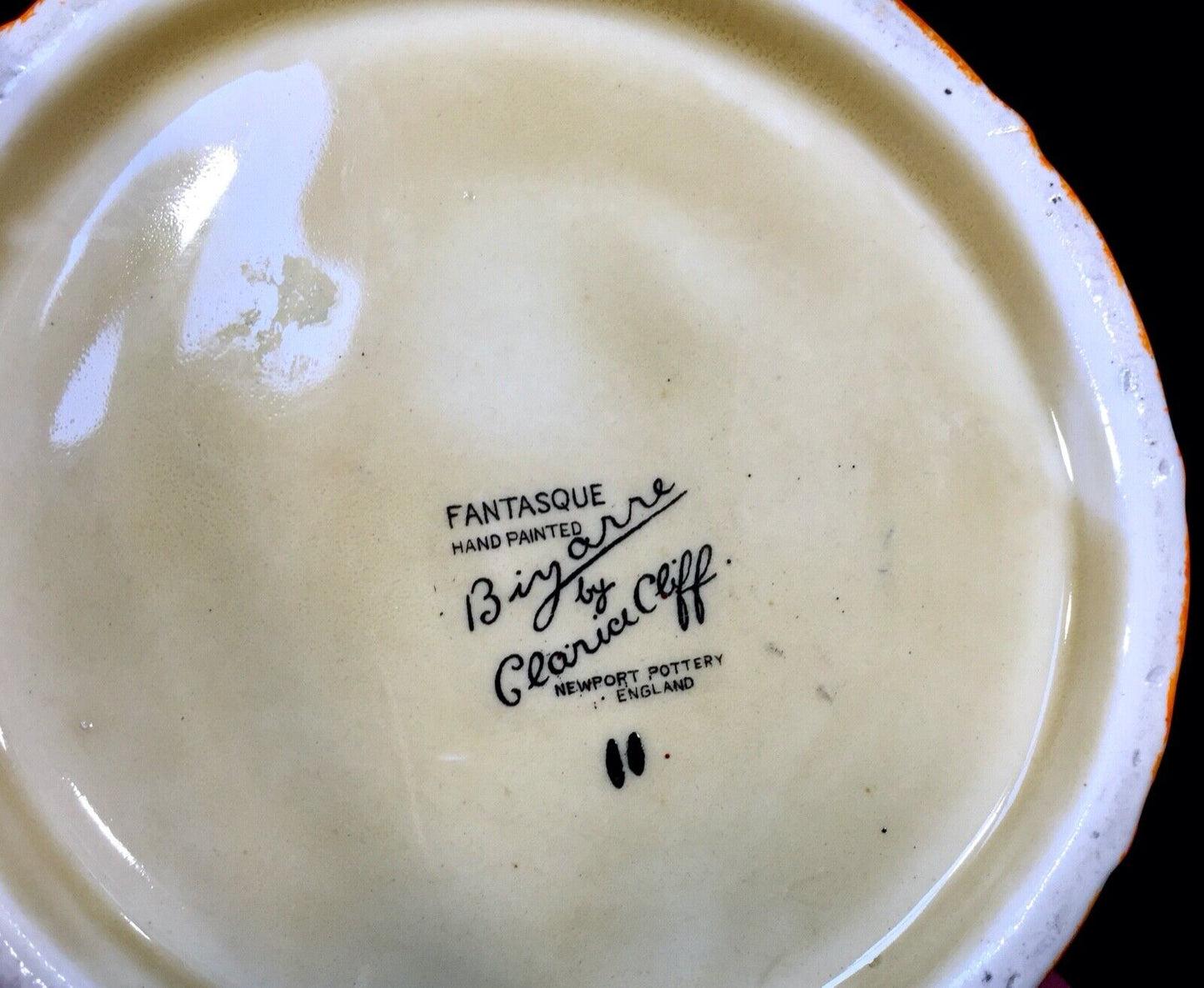 Clarice Cliff Gaiety Basket in Blue Autumn / Art Deco Pottery / Antique / c1931