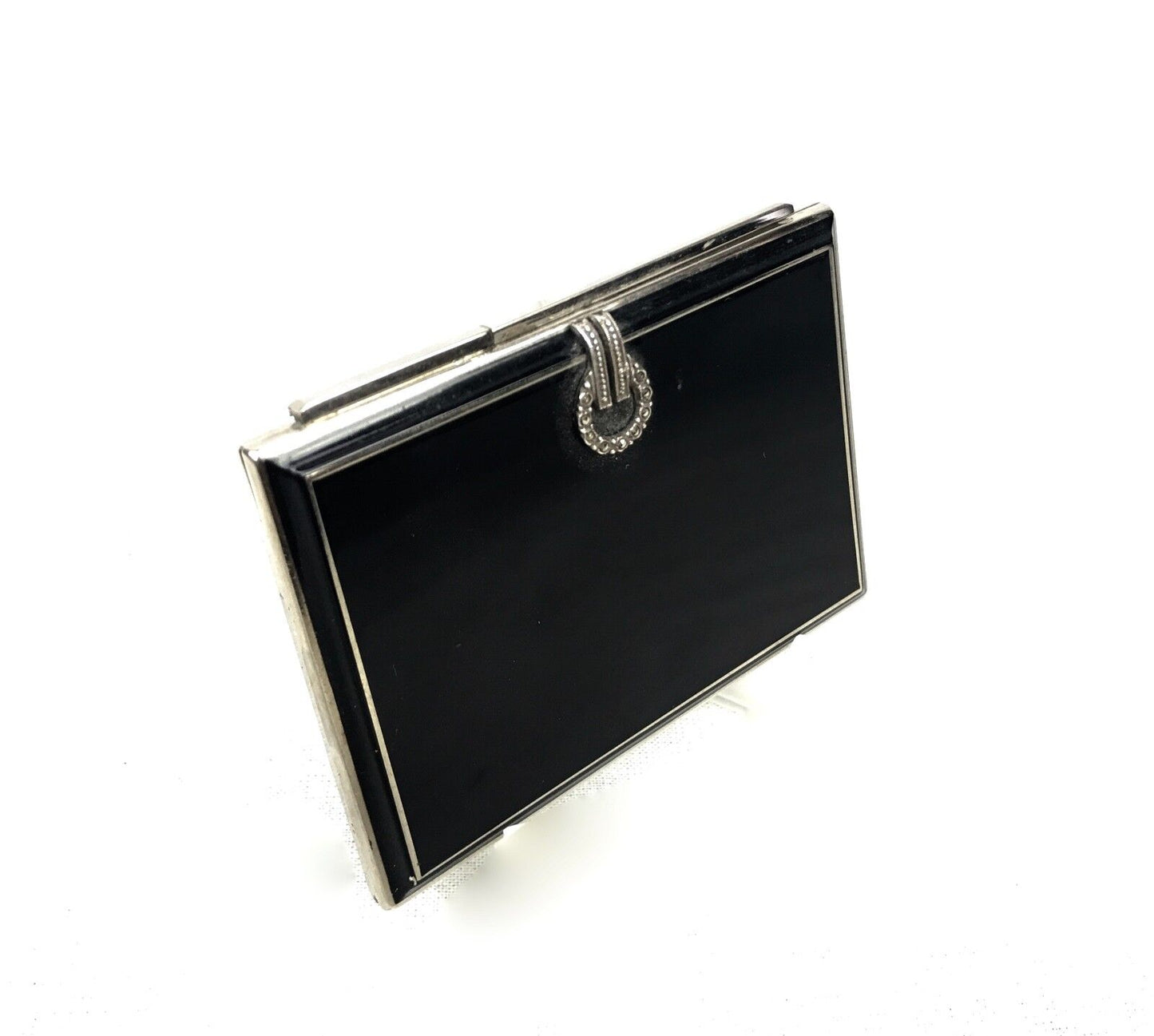 Art Dec Compact with Self Cleaning Mirror / Enamelled Case/ Power Compact