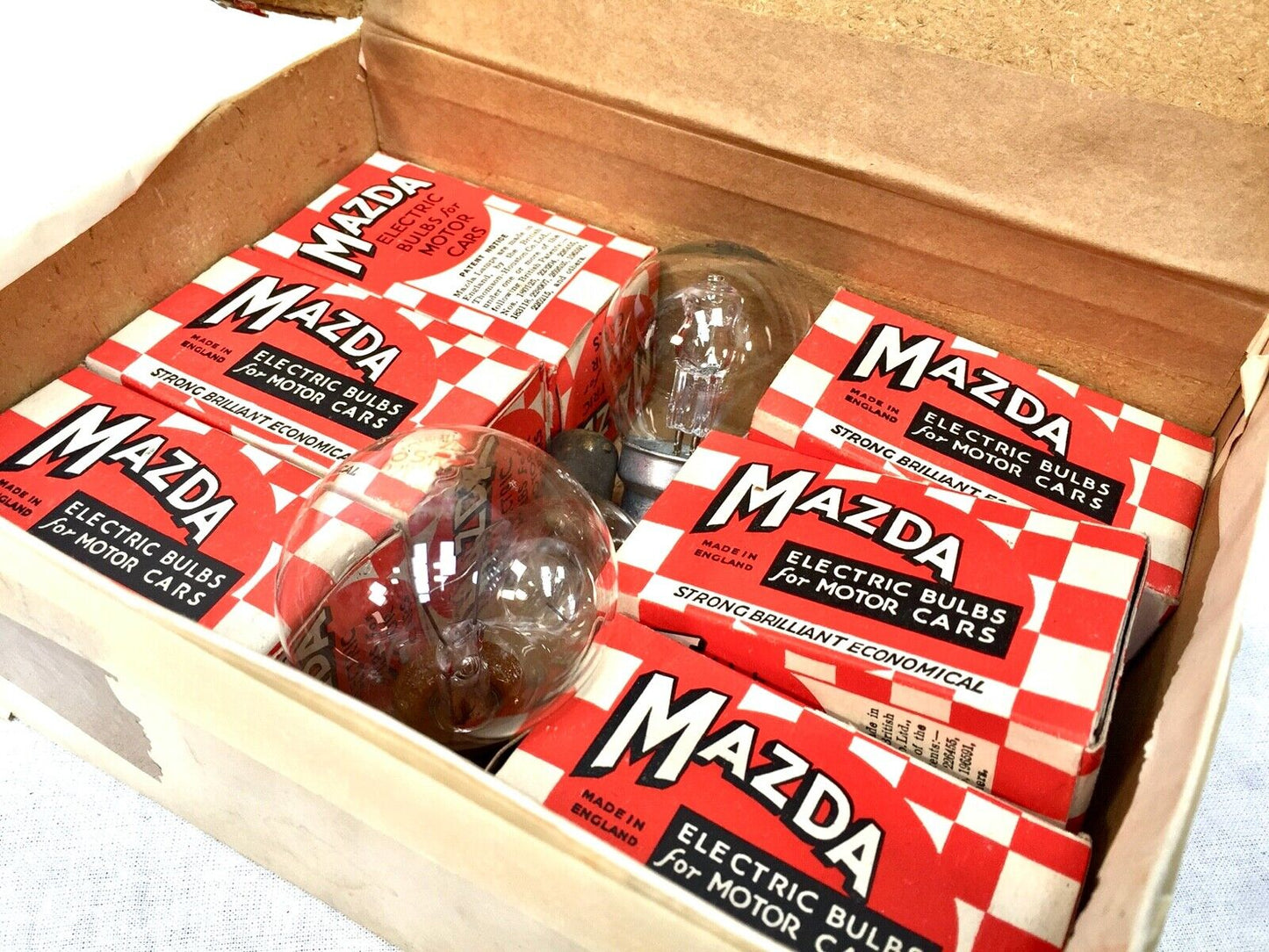 Antique Advertising - Mazda Electric Bulbs for Motor Cars / Vehicles Set in Box