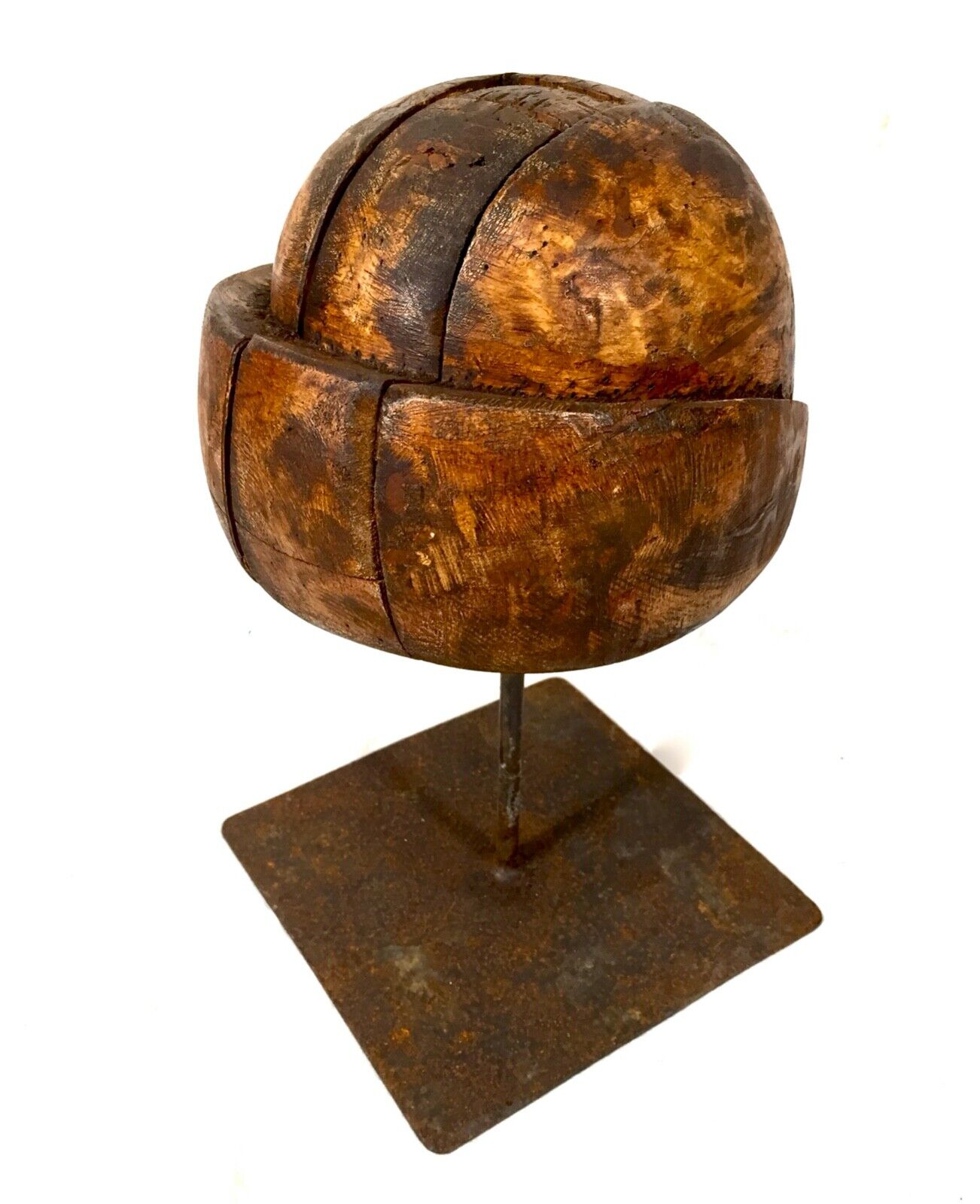 Antique Wooden Milliner's Head / Hat / Wig Maker's Display / 19th Century c.1880