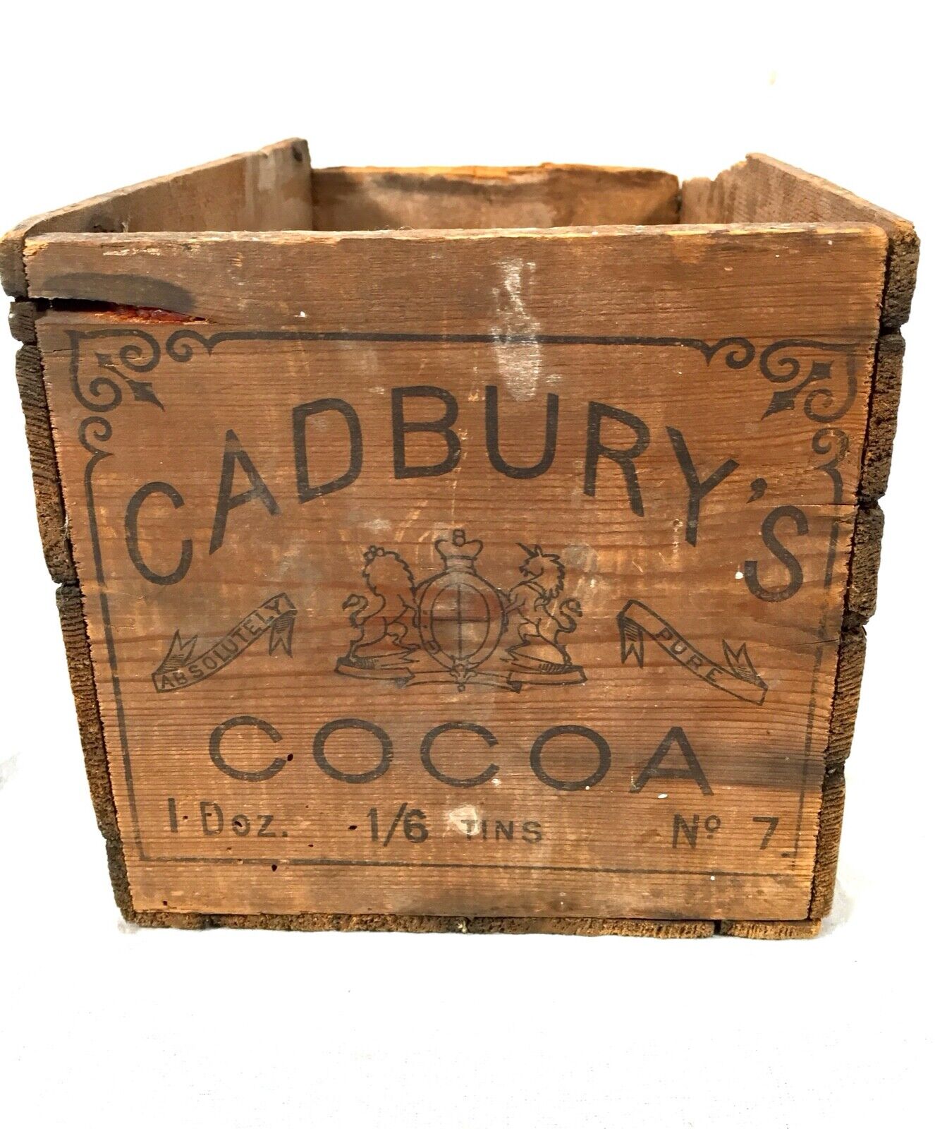 Antique Advertising - Cadbury's Chocolate Cocoa Wooden Shop Display Box / c1910