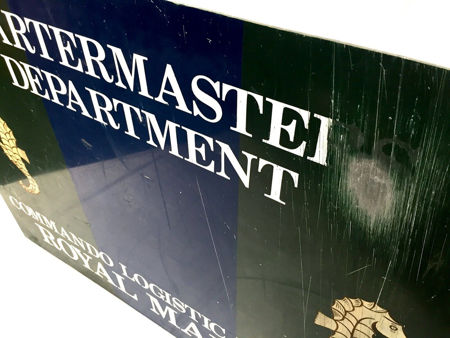 Antique Salvage - Royal Marines Logistic Regiment Sign from Stonehouse Barracks