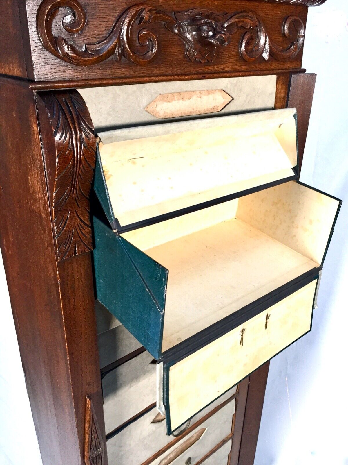 Antique Oak French Filing Cabinet / Chest of Drawers / Cartonnier / 19th Century