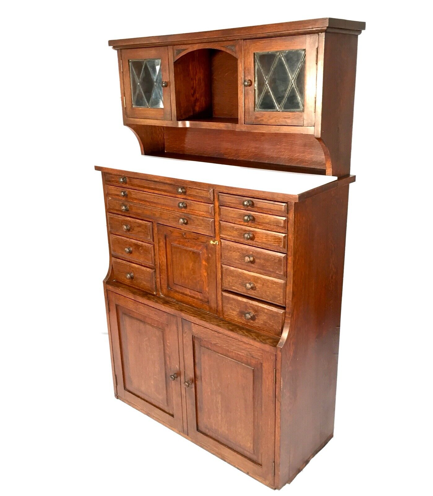 Antique Edwardian Oak Dentists Cabinet by Claudius Ash & Son London / Collectors