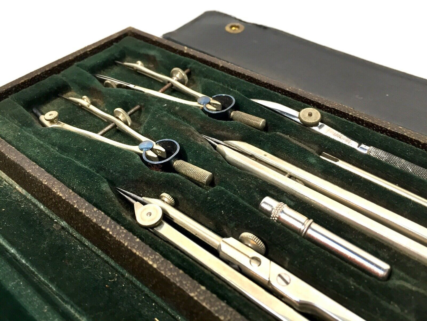 Antique Cased Draughtsman's Architect Drawing Set / Complete / Vintage