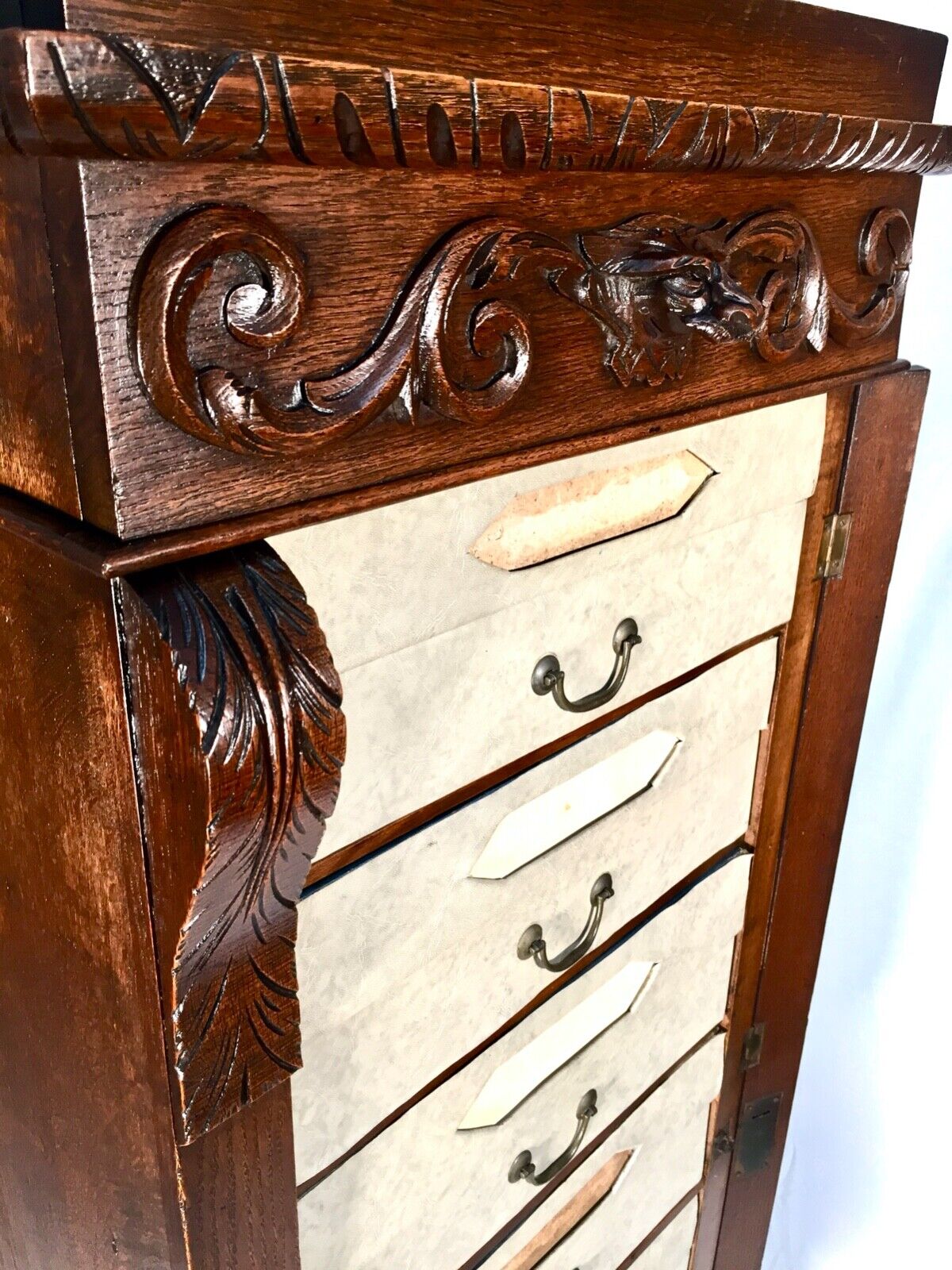Antique Oak French Filing Cabinet / Chest of Drawers / Cartonnier / 19th Century