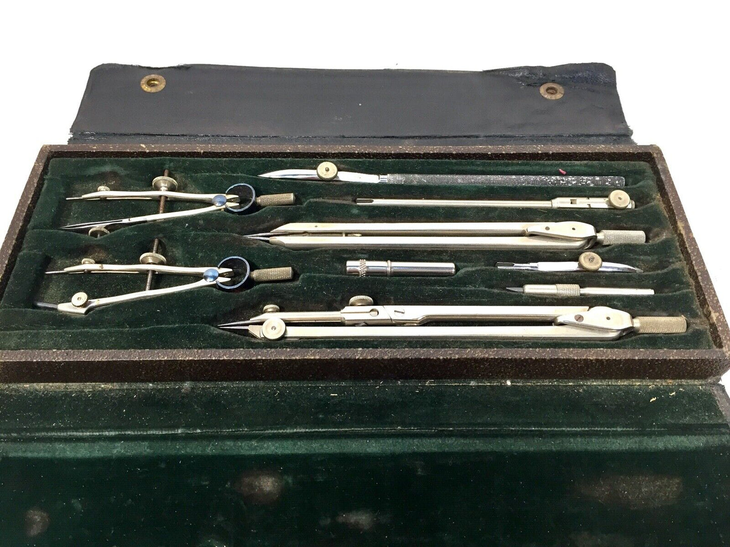 Antique Cased Draughtsman's Architect Drawing Set / Complete / Vintage