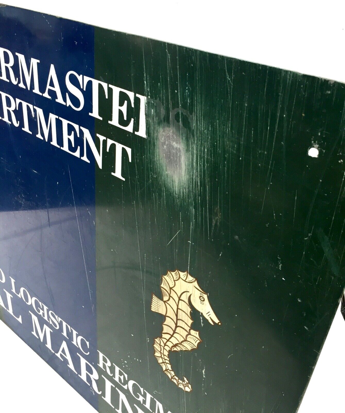 Antique Salvage - Royal Marines Logistic Regiment Sign from Stonehouse Barracks