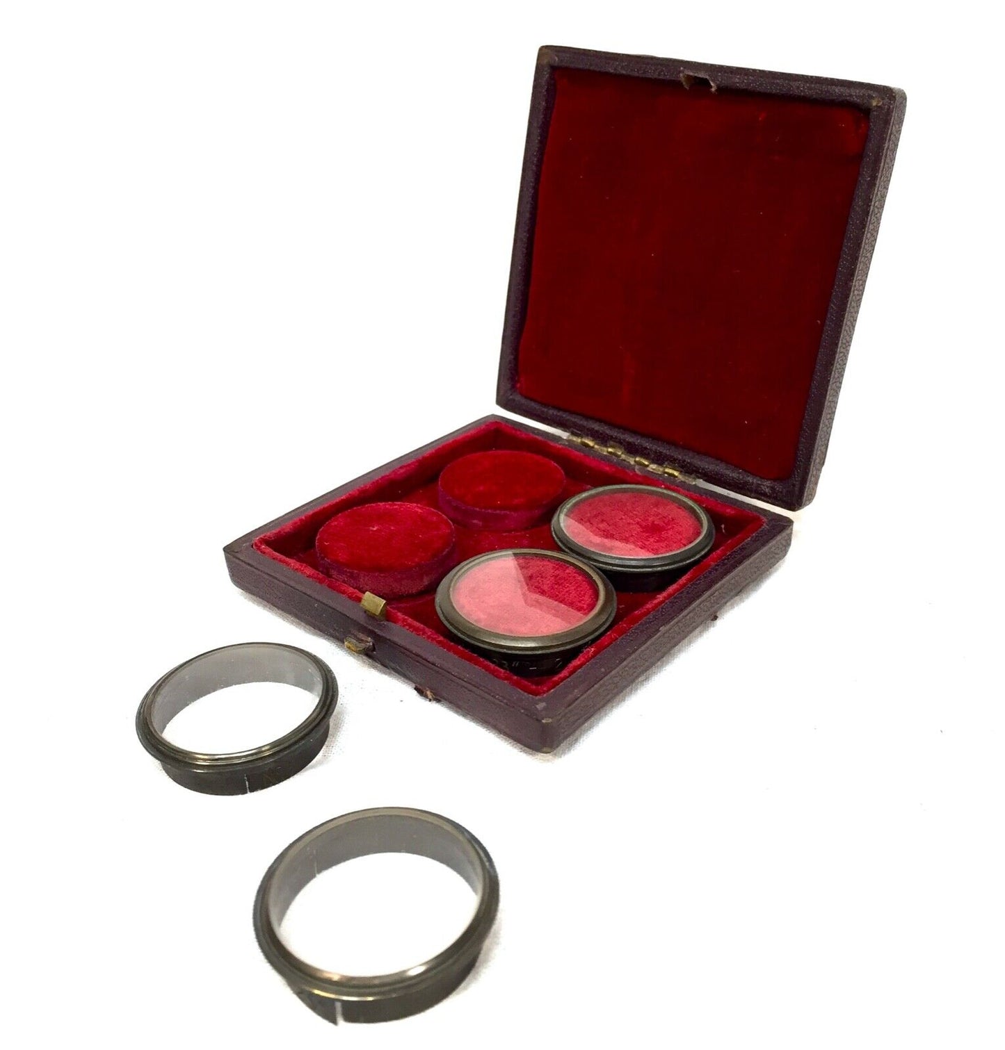 Antique R & J Beck Ltd Boxed set of Microscope Push on Lenses / Attachments