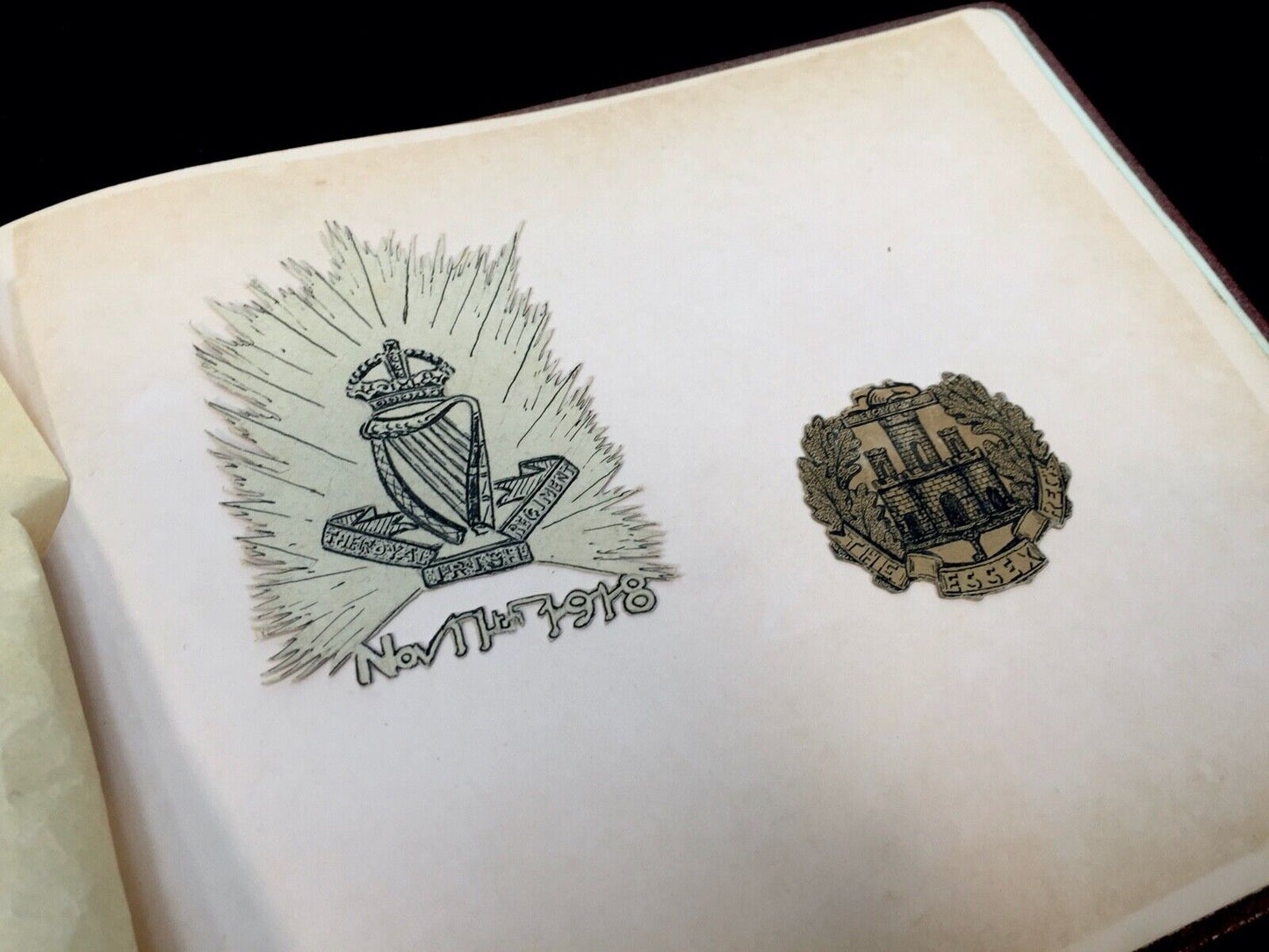 Antique Early 20th Century Leather Bound Sketchbook / Album / Artists Drawings