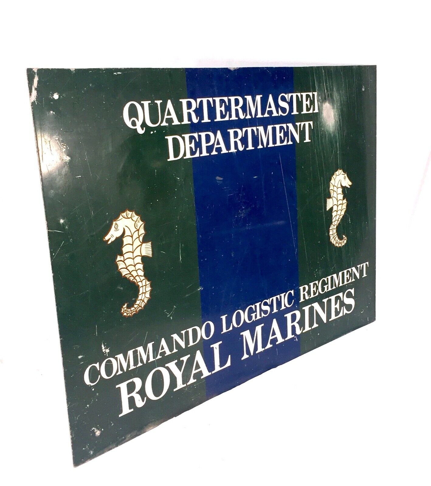 Antique Salvage - Royal Marines Logistic Regiment Sign from Stonehouse Barracks