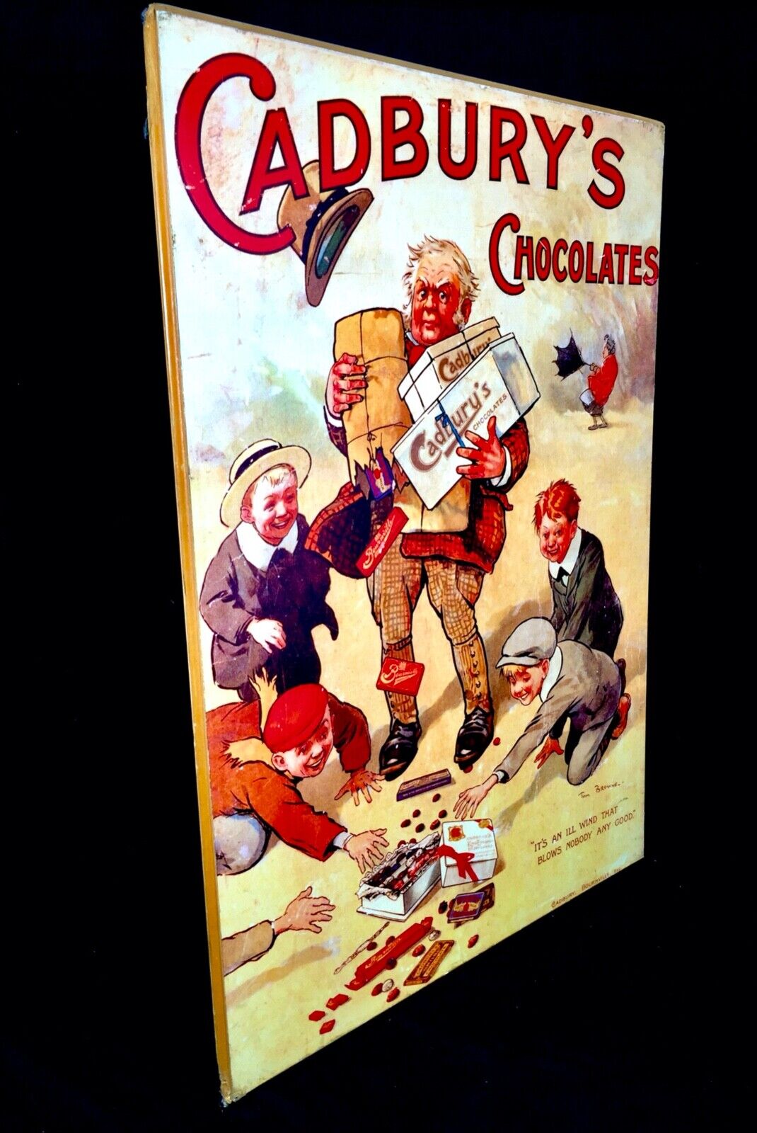 Antique Advertising - Large 70s Cadburys Poster Salvaged from Bournville Factory