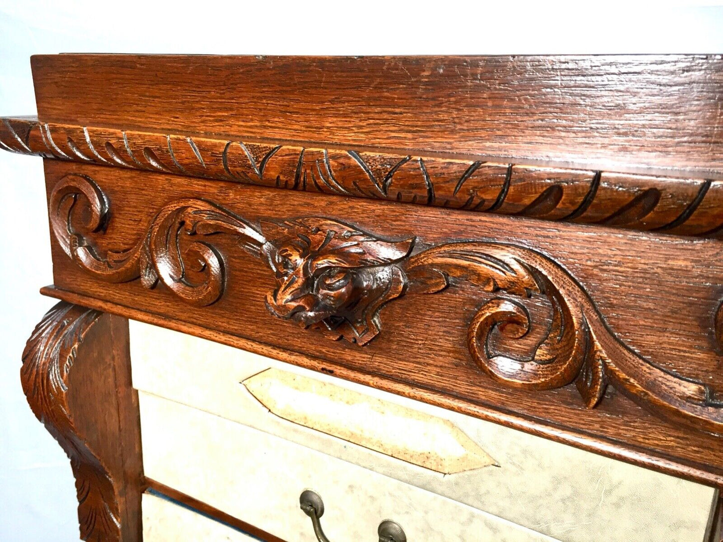 Antique Oak French Filing Cabinet / Chest of Drawers / Cartonnier / 19th Century