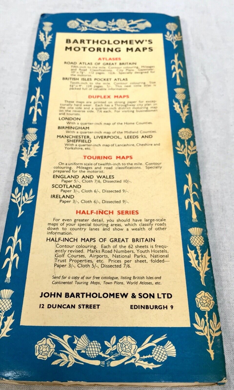 Vintage Complete Set of Bartholomew's 6 Inch Motoring Maps in Original Case