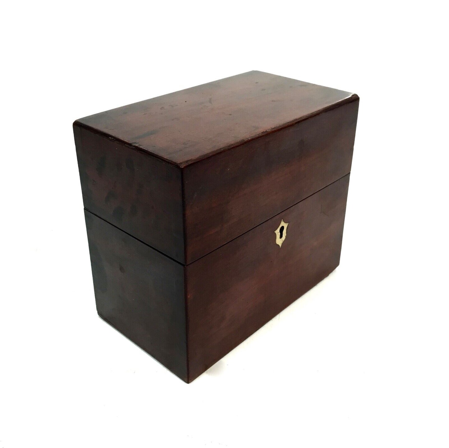Antique Mahogany Apothecary Box / Cabinet With Glass Medicine Bottles c.1880
