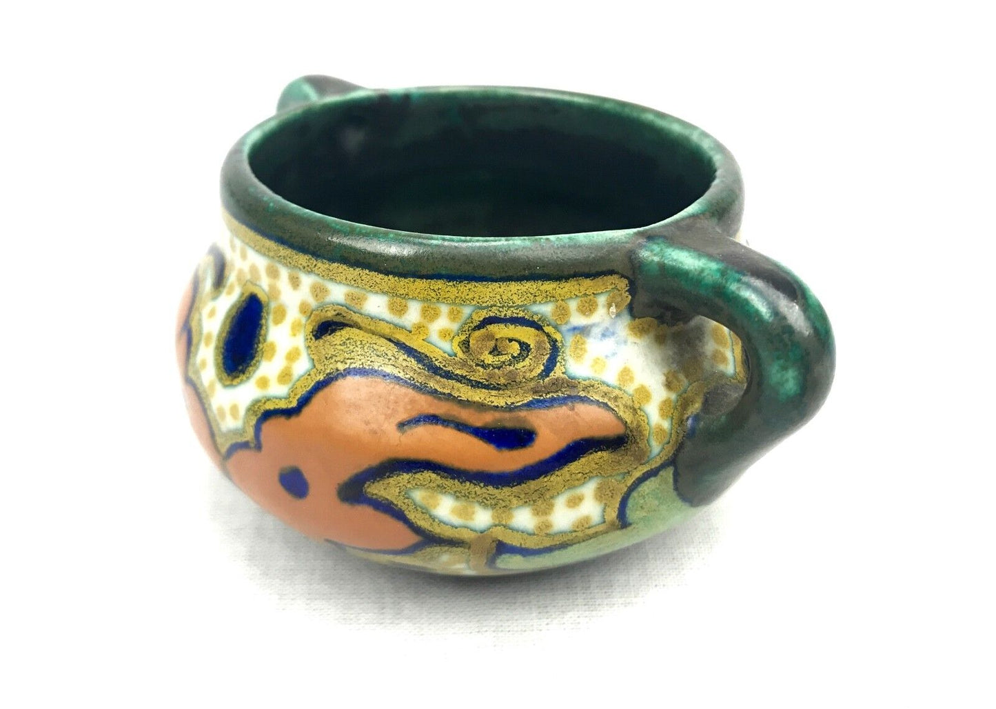 Gouda Pottery / Vase / Bowl / Jug / Art Deco / Blue / Green / Orange Antique