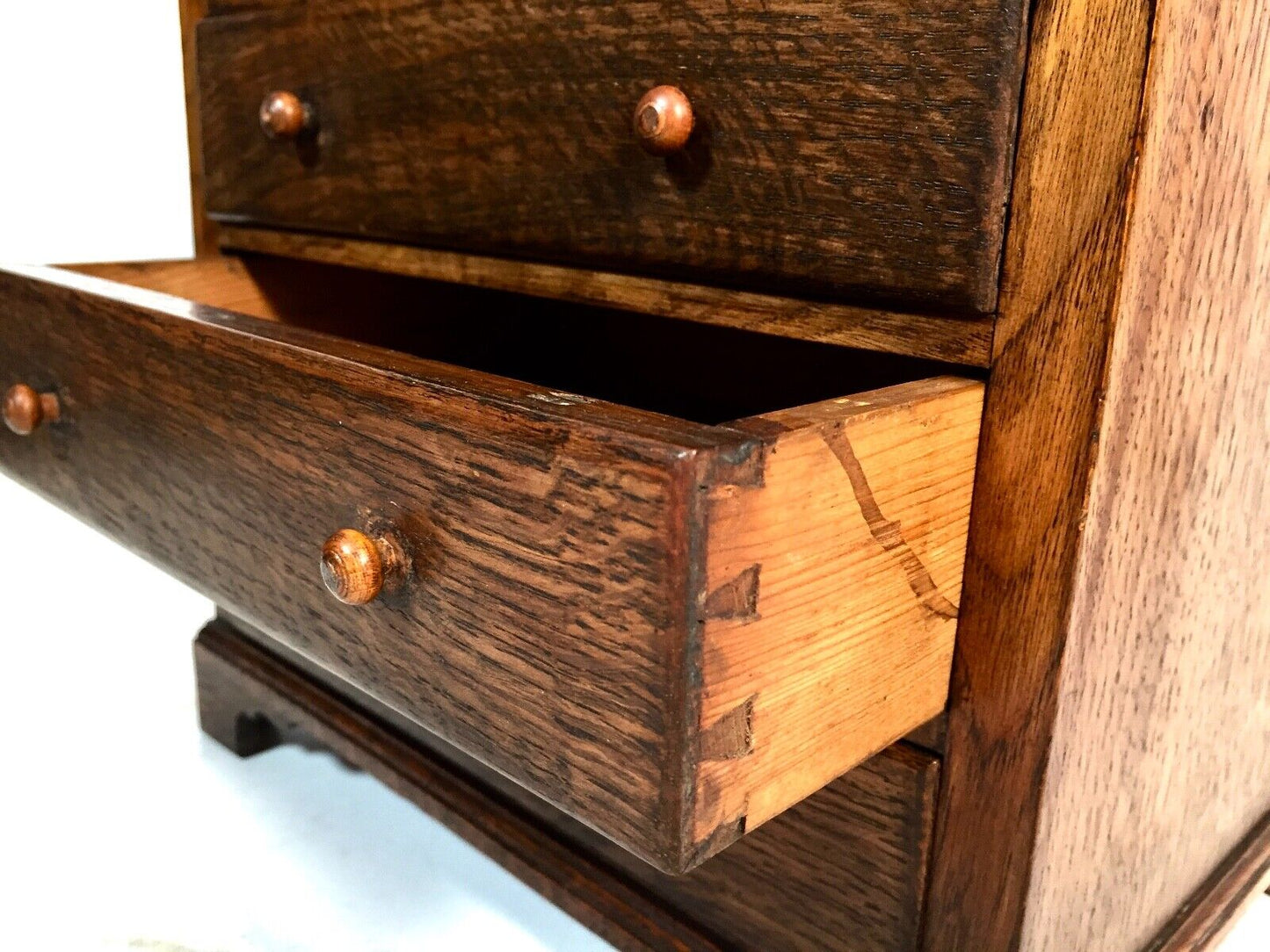 Antique Miniature 19th Century Wooden Oak Display Cabinet Apprentice Furniture