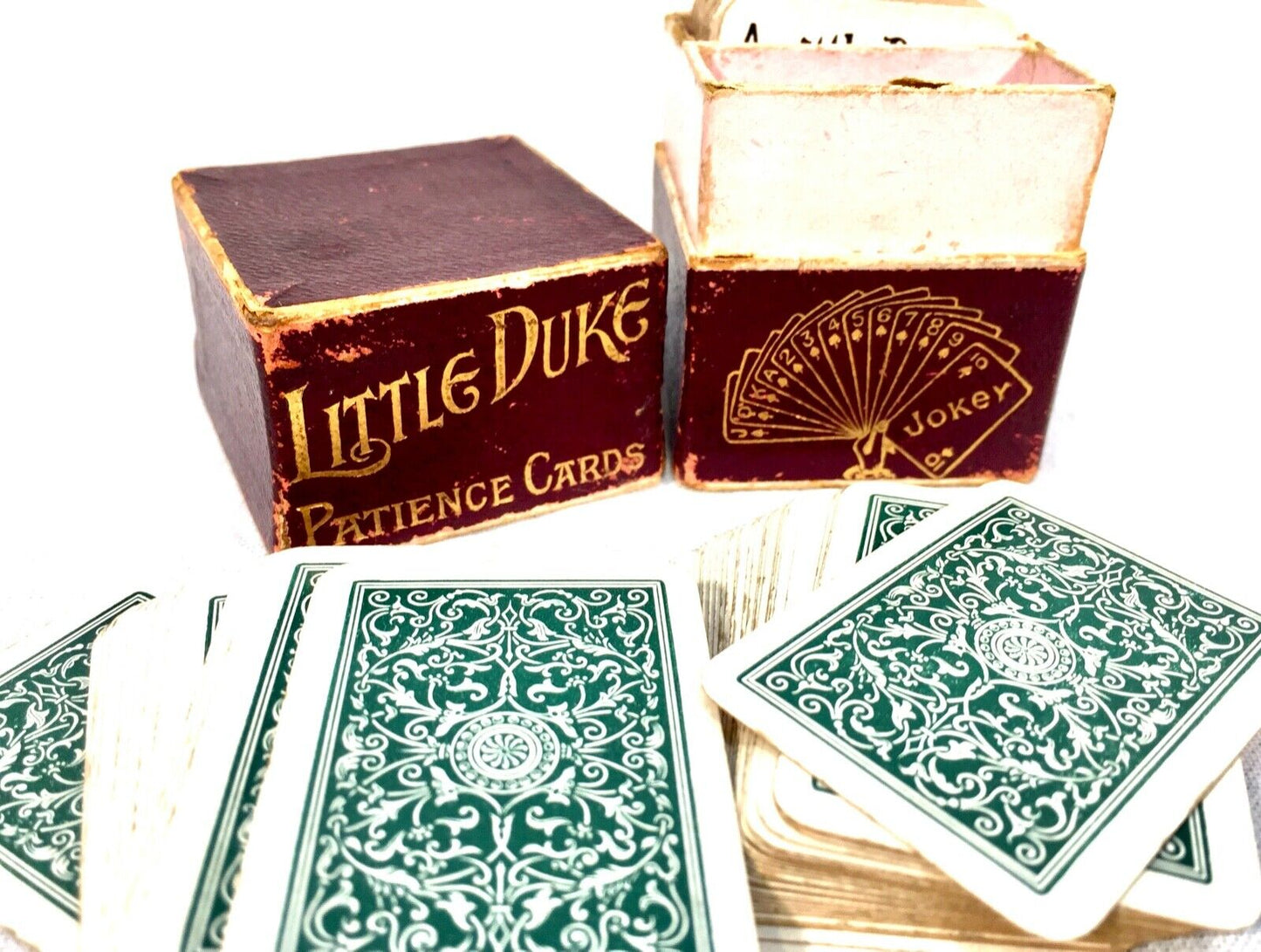 Antique Miniature Boxed Patience Card Game Little Duke By The United States Co