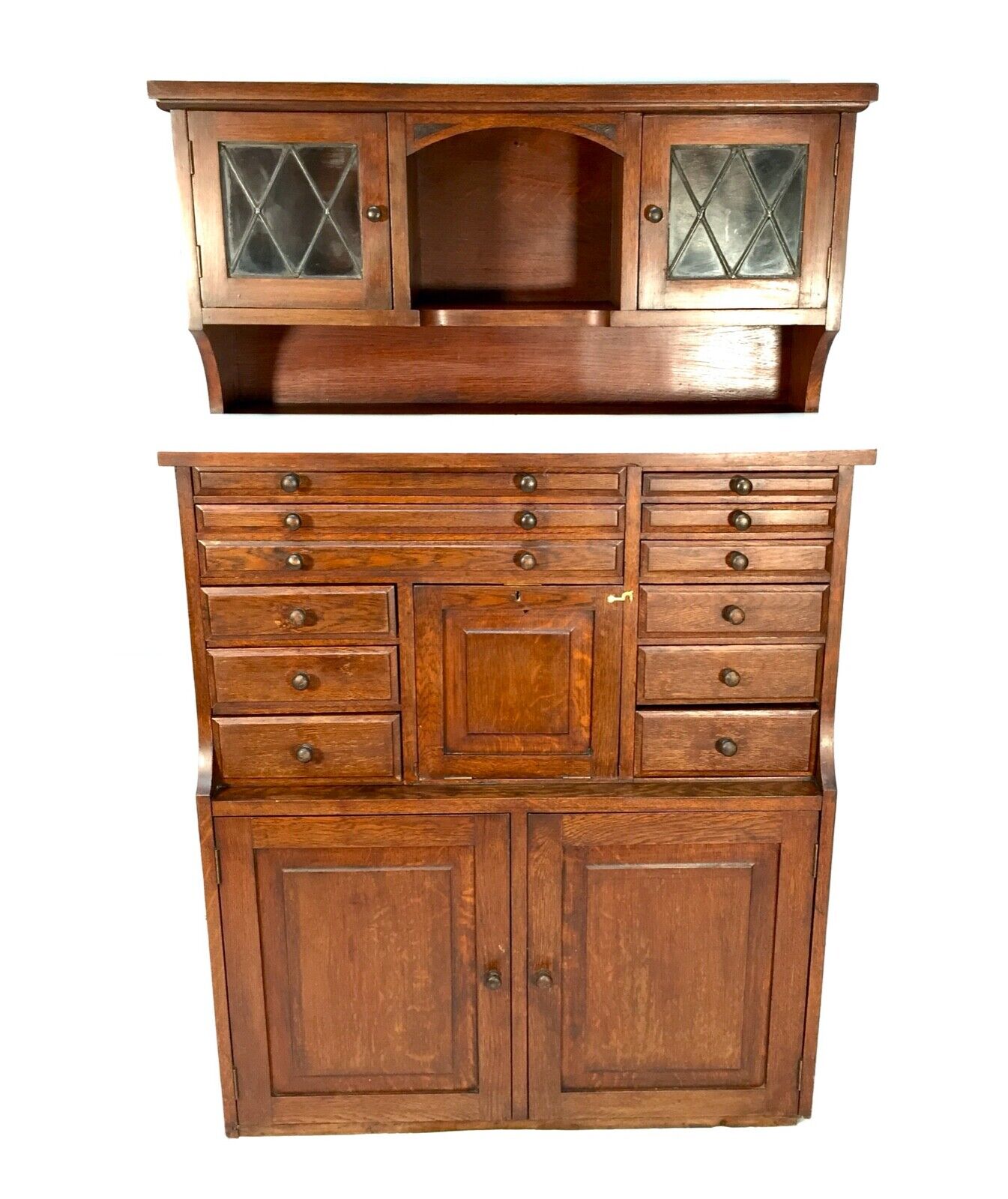 Antique Edwardian Oak Dentists Cabinet by Claudius Ash & Son London / Collectors