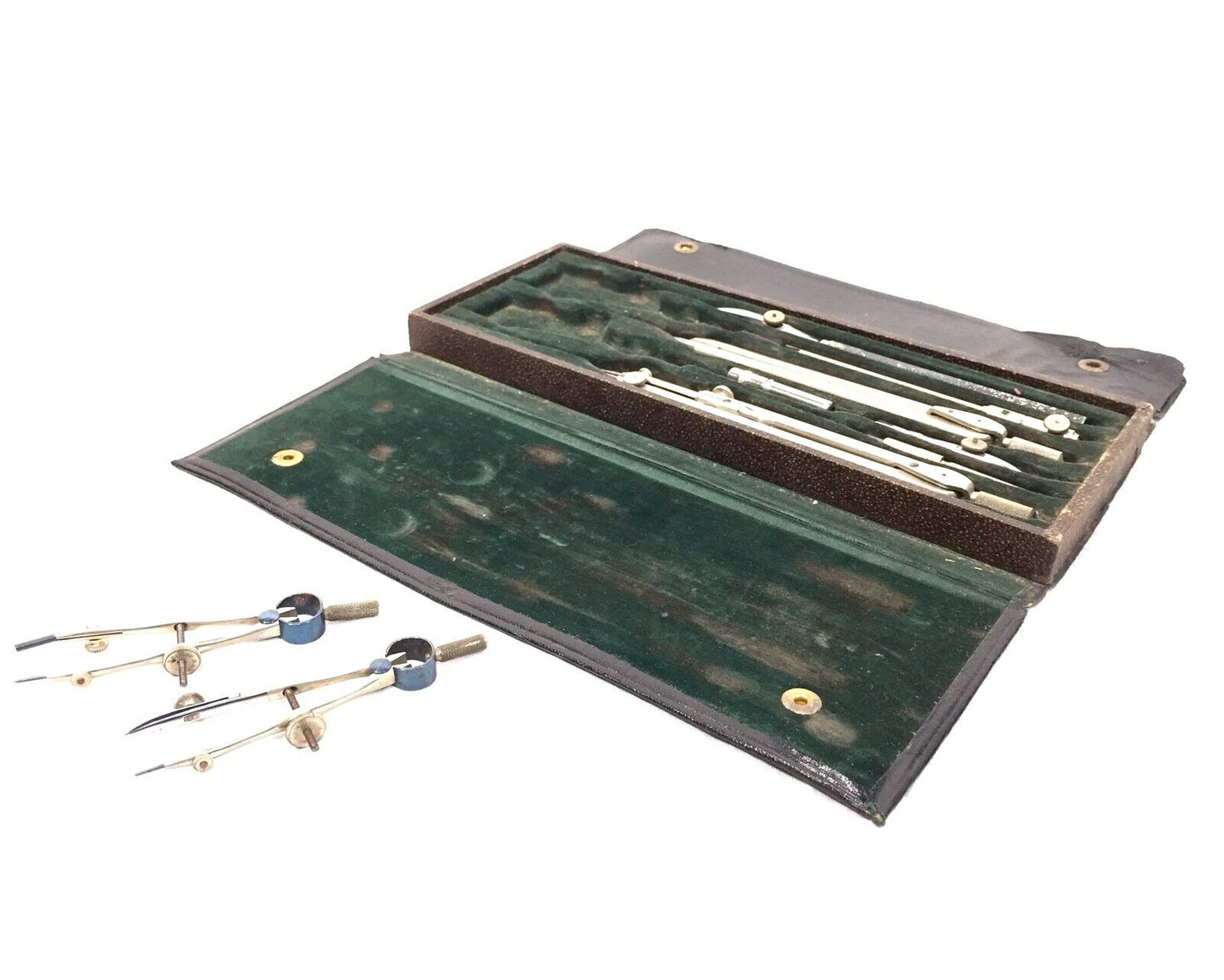 Antique Cased Draughtsman's Architect Drawing Set / Complete / Vintage