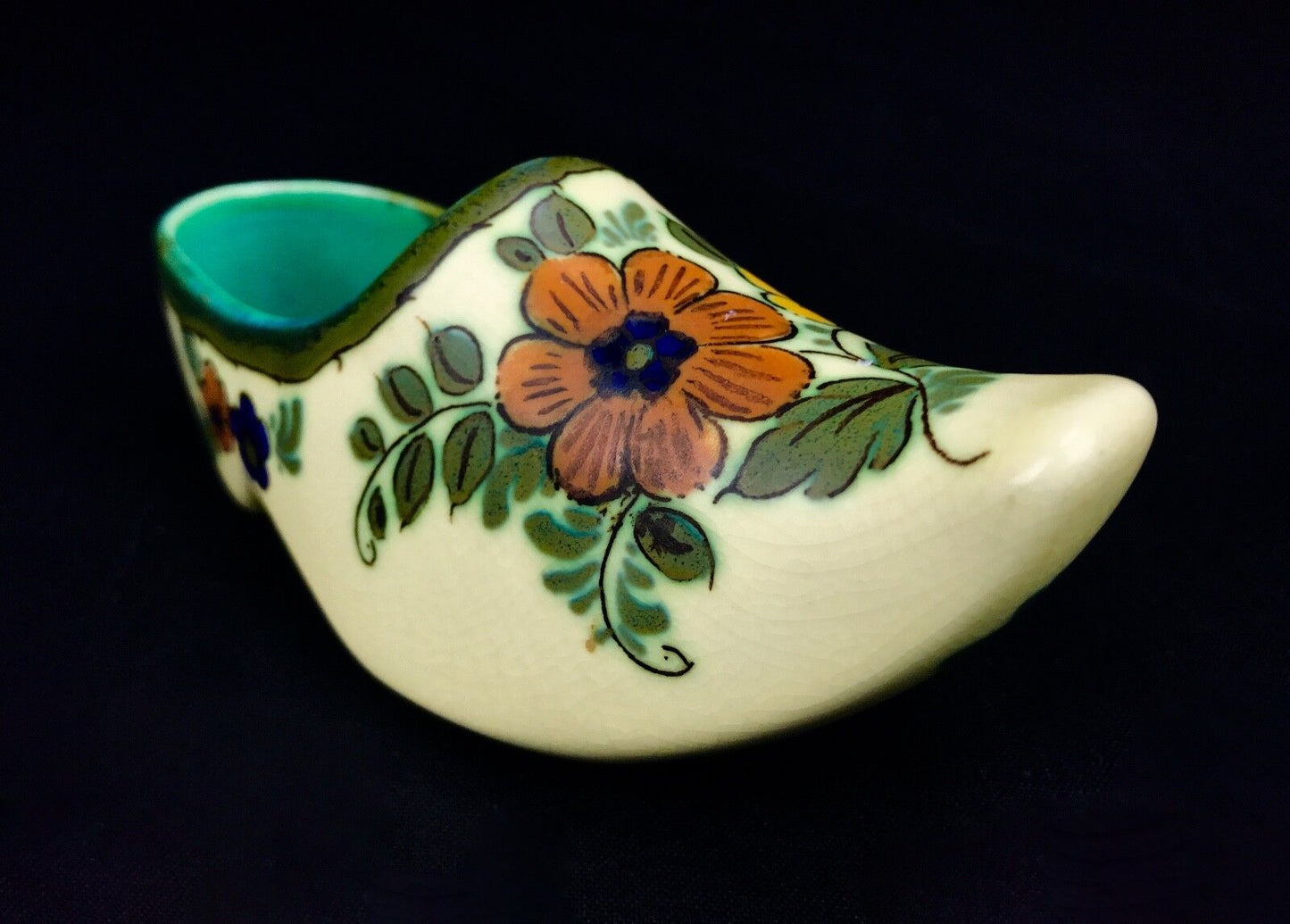 Gouda Pottery / Vase / Shoe / Bowl / Cream / Yellow / Orange / Cream 1950's