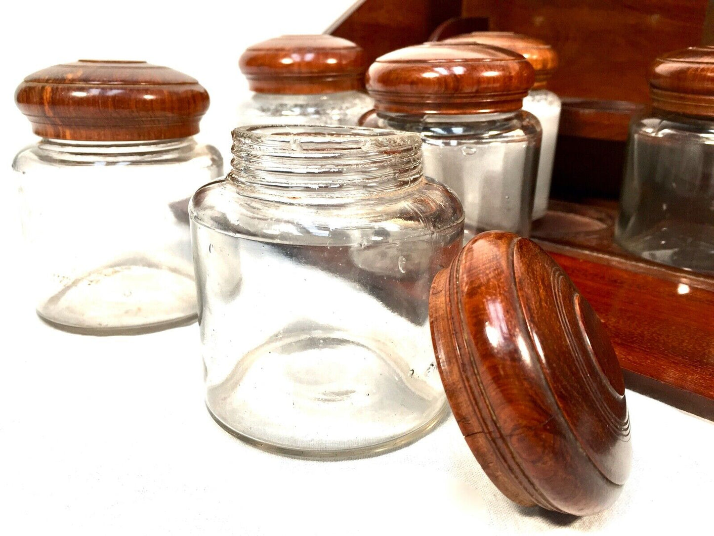 Antique Advertising Joseph Fison & Co Salesmans Example Box With Glass Jars 1900