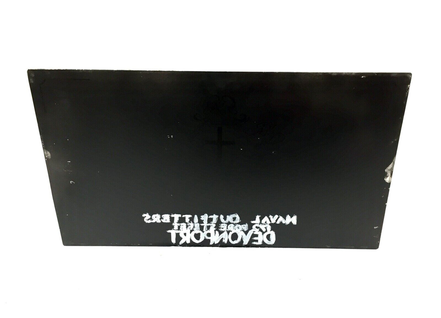 Antique Advertising - W F Lyons Naval Outfitters Salvaged Glass Window Devonport