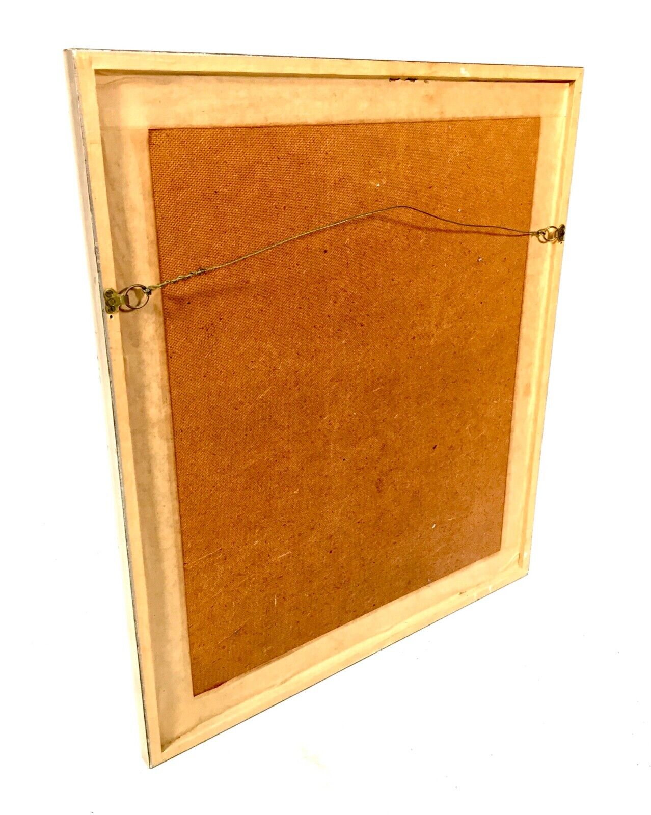 Vintage 1970s Mirror in Gilded Wood Frame / Printed Floral & Robin Bird Design