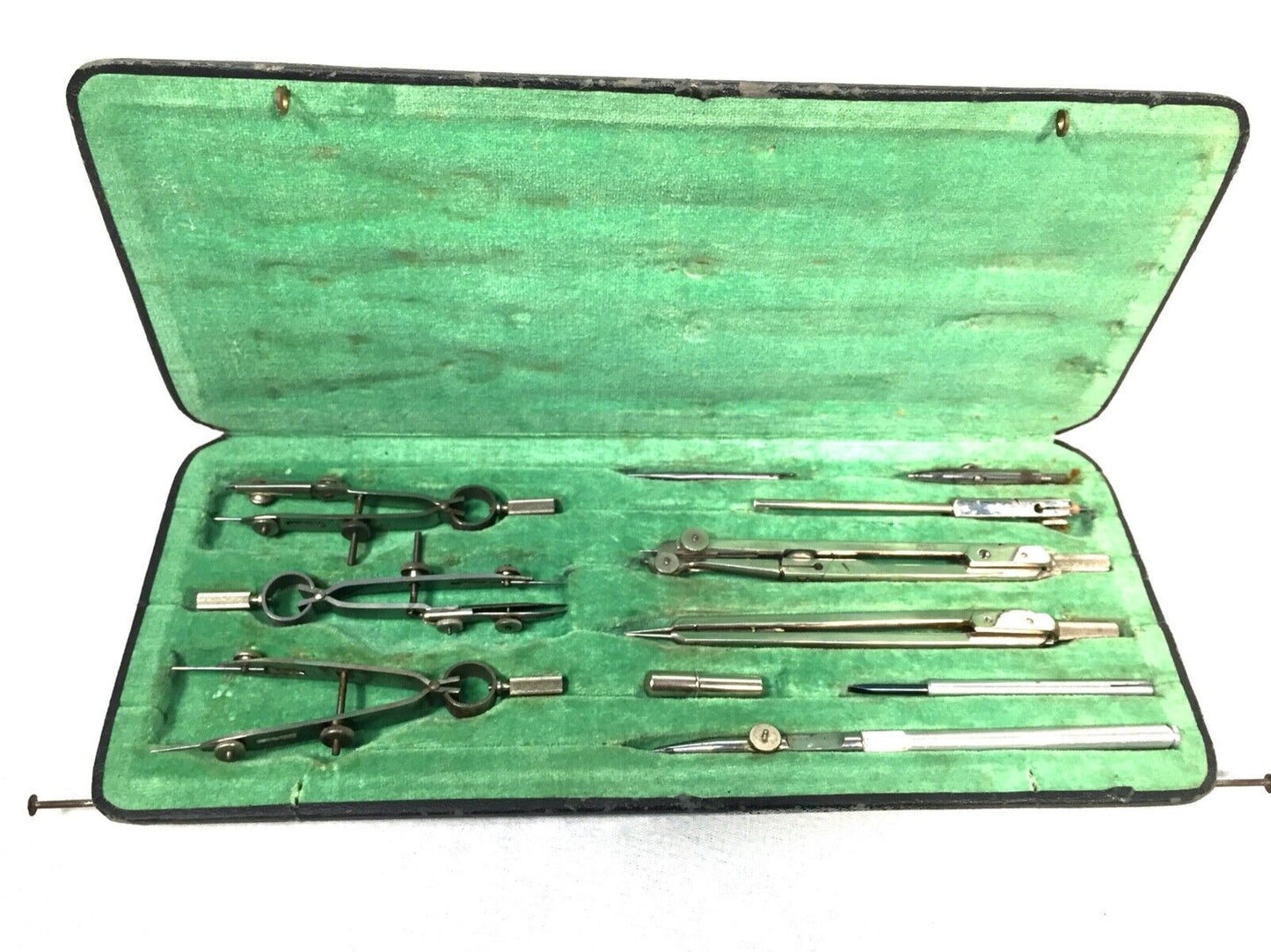 Antique Cased Draughtsman's Set / Technical Architects Drawing Instrument / Pair