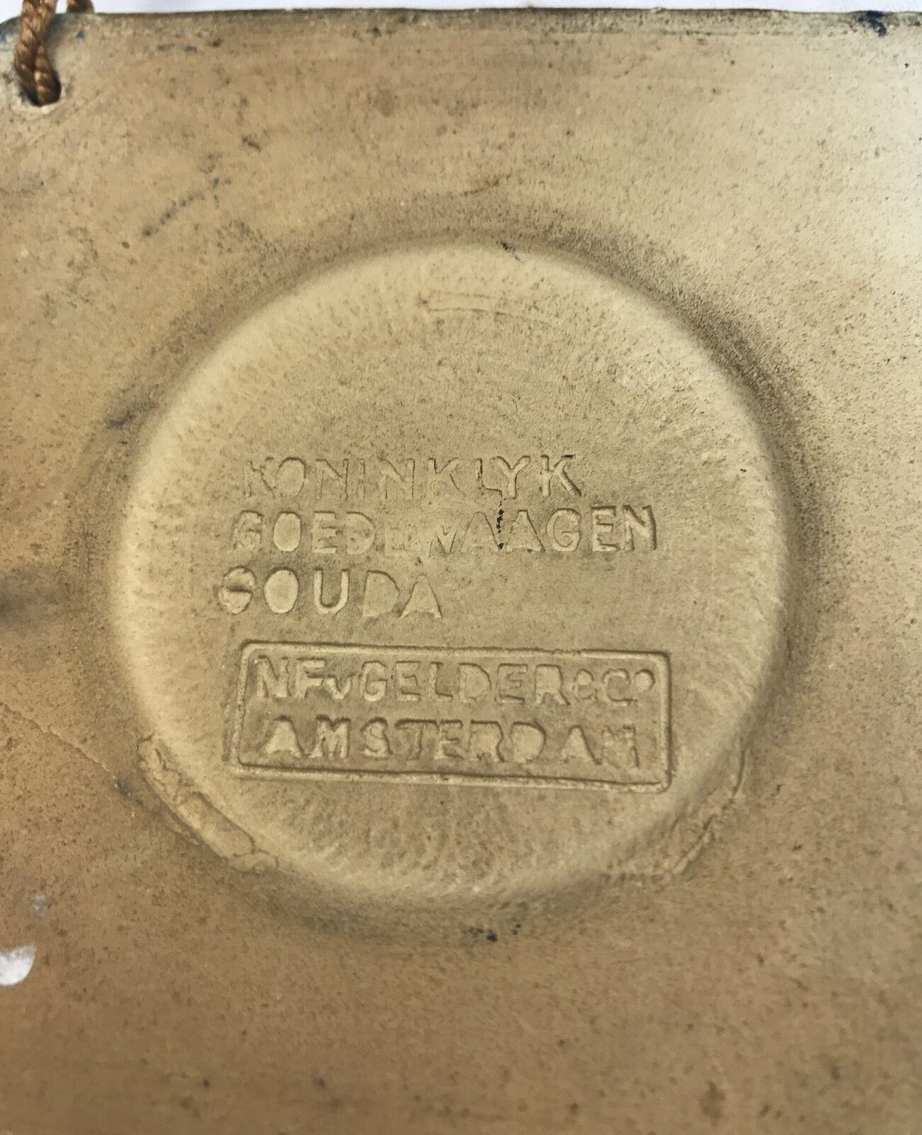 Antique Dutch Gouda Pottery Commemorative Wall Plaque Celebrating 40 Years