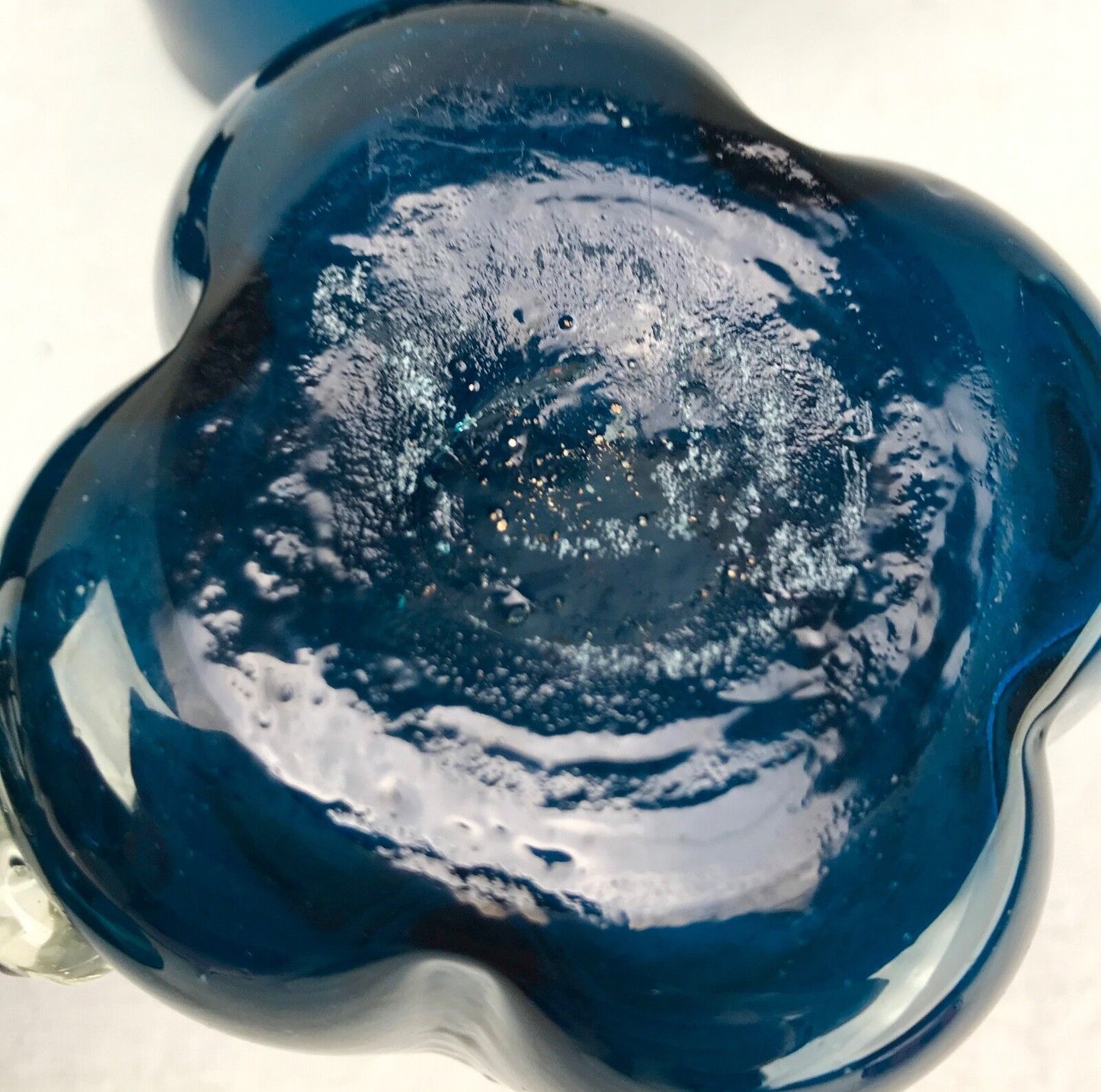 Italian Art Glass Lemonade Set / Jug & Glasses / Blue Hand Blown / REDUCED