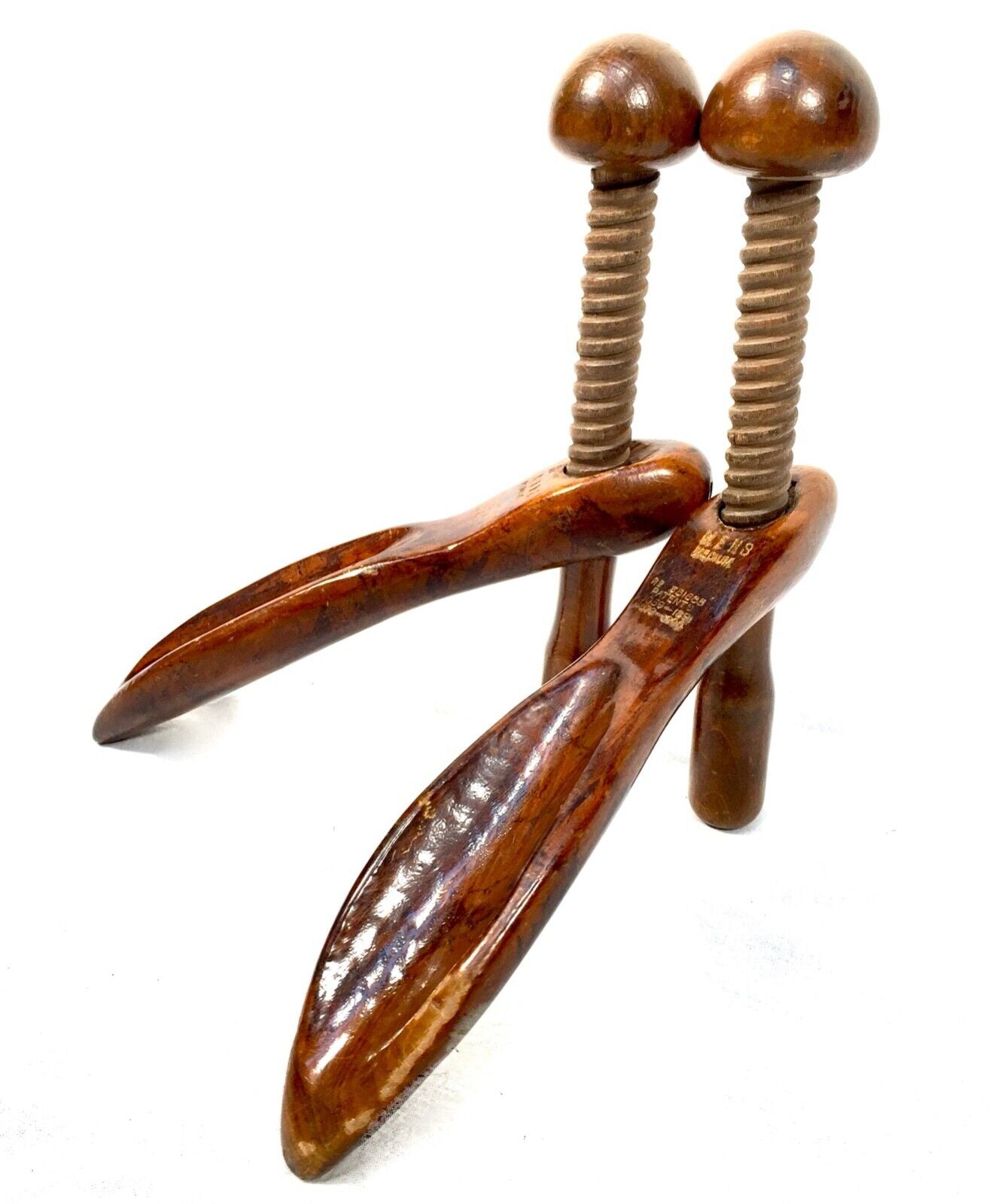 Antique Pair of Wooden Shoe Boot Trees Mens Medium Sized / Edwardian Stretchers