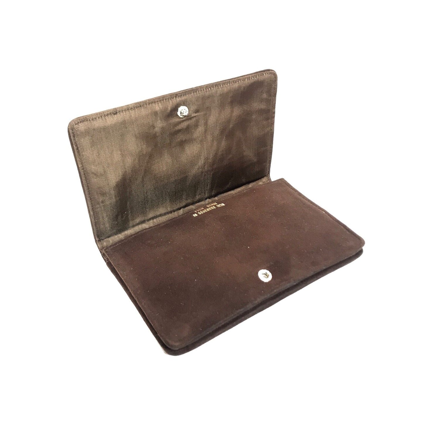 Vintage Ladies Vanity Carry Clutch Bag / Purse / Handbag / Suede Material Brown