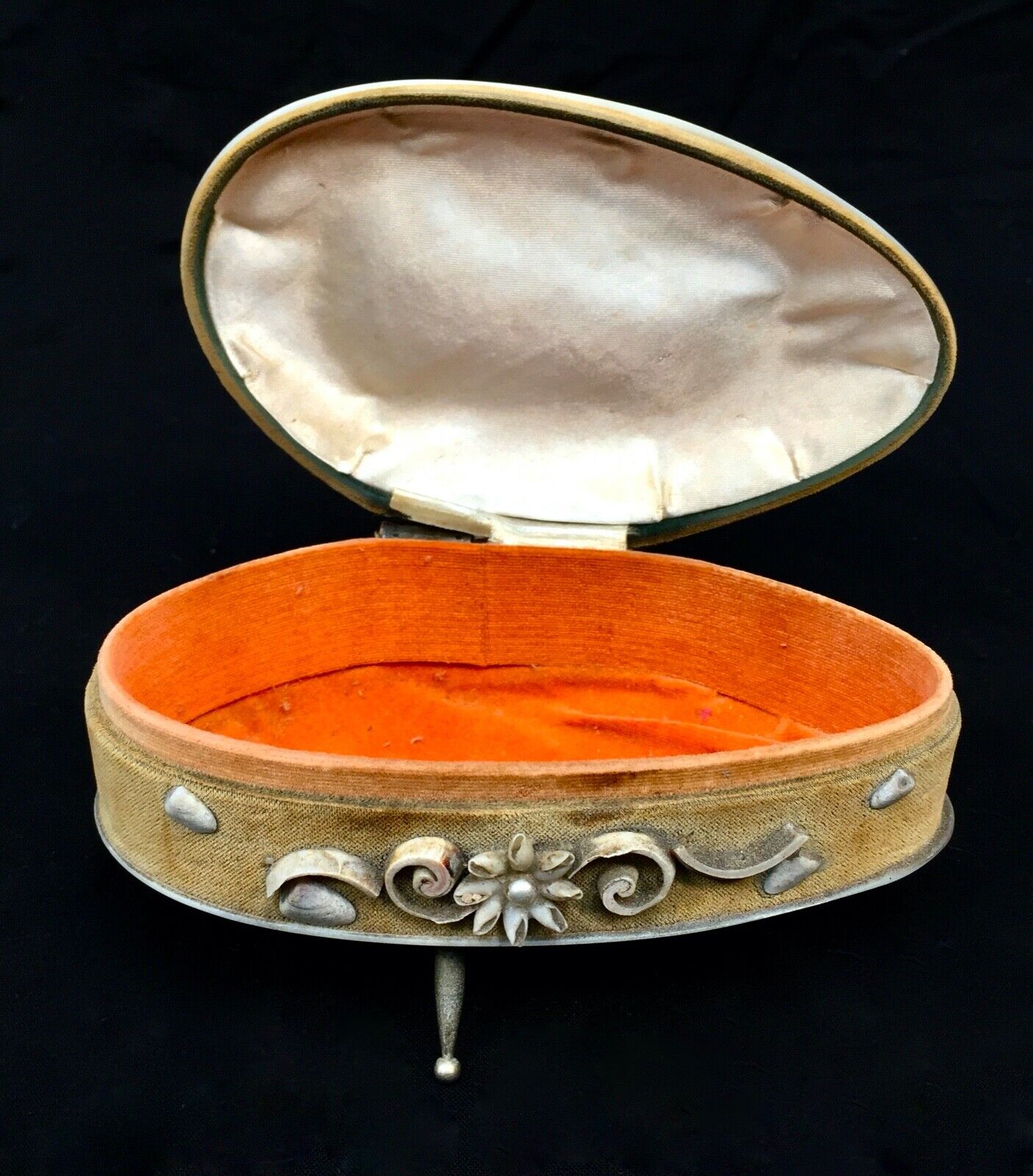 Antique Mother of Pearl & Shell Work Jewellery Box / Trinket Case / Chest