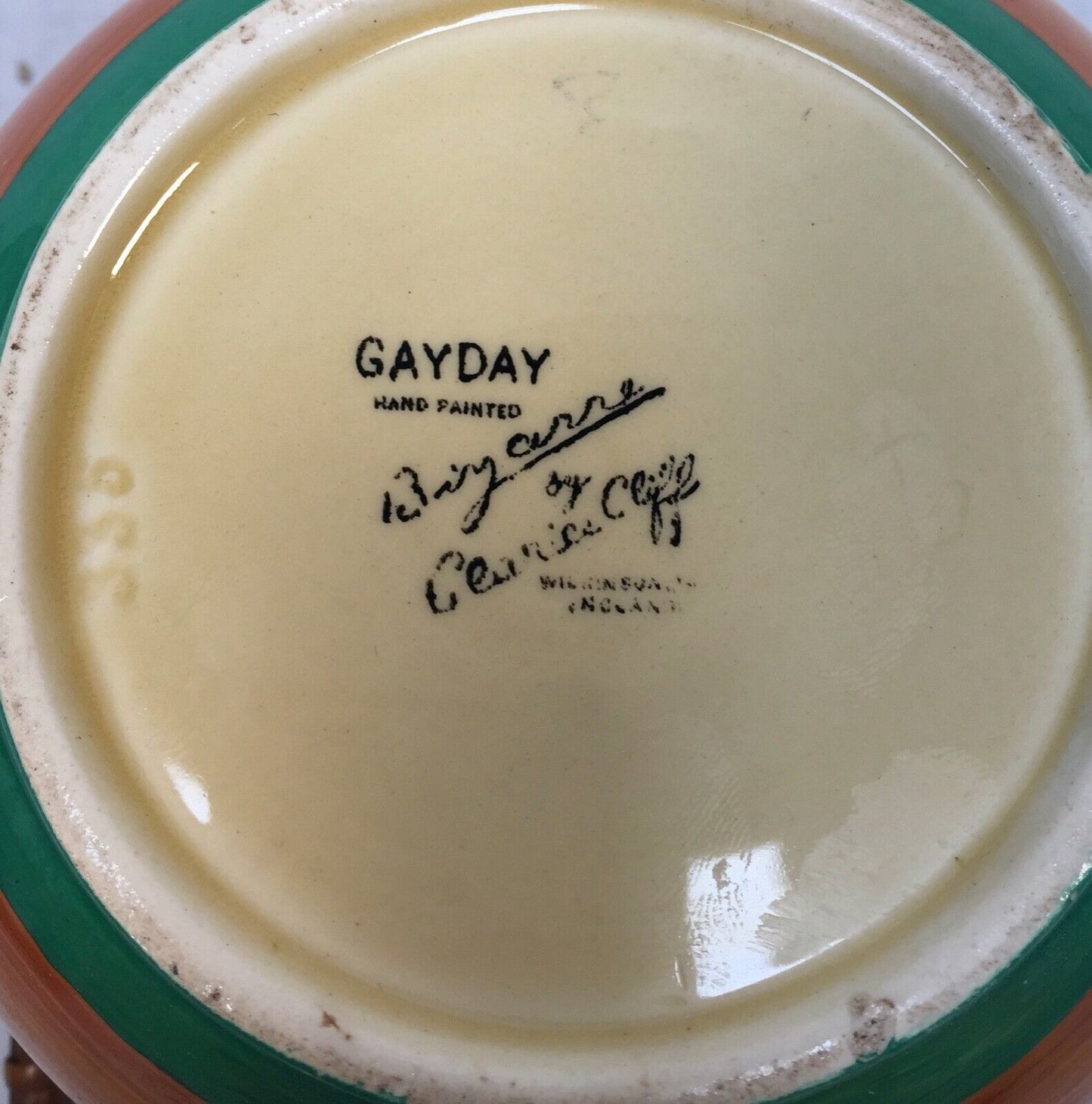 Clarice Cliff Gayday Biscuit Barrel Shape 355 Art Deco Pottery Antique / Bizarre