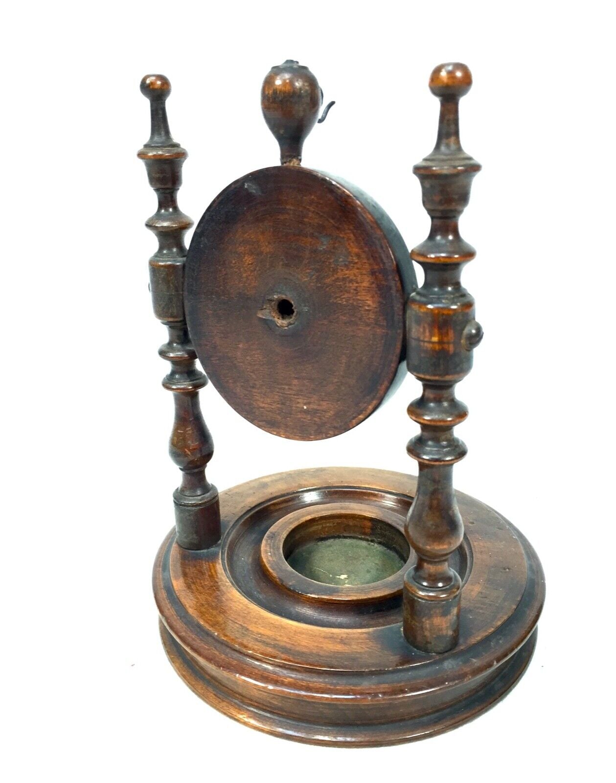 Victorian Wooden Mahogany Pocket Fob Watch Stand c.1850 / Antique / Carved
