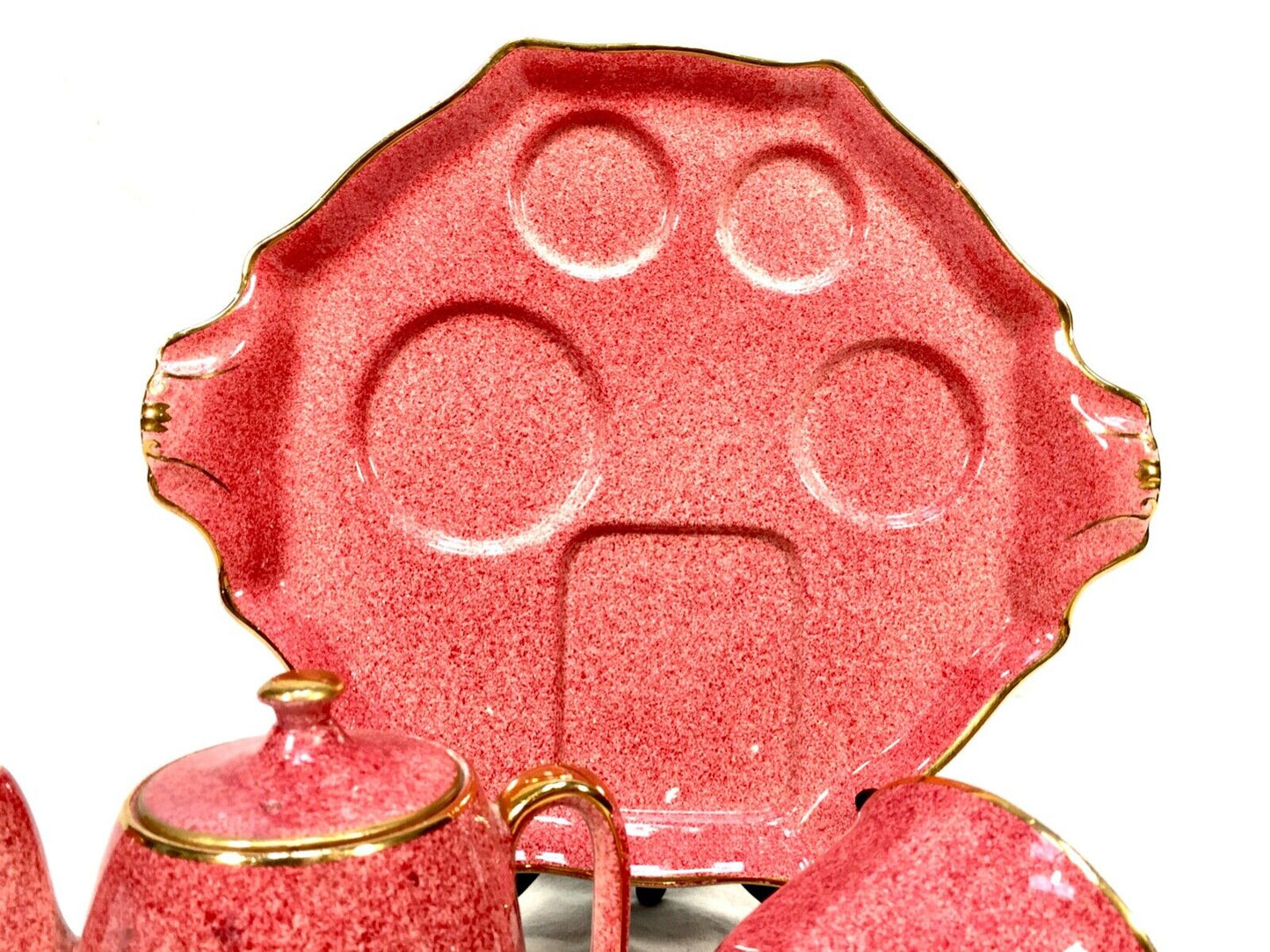 Antique Royal Winton Grimwades Pink Tea Set for One / Bachelor / Art Deco 1930s